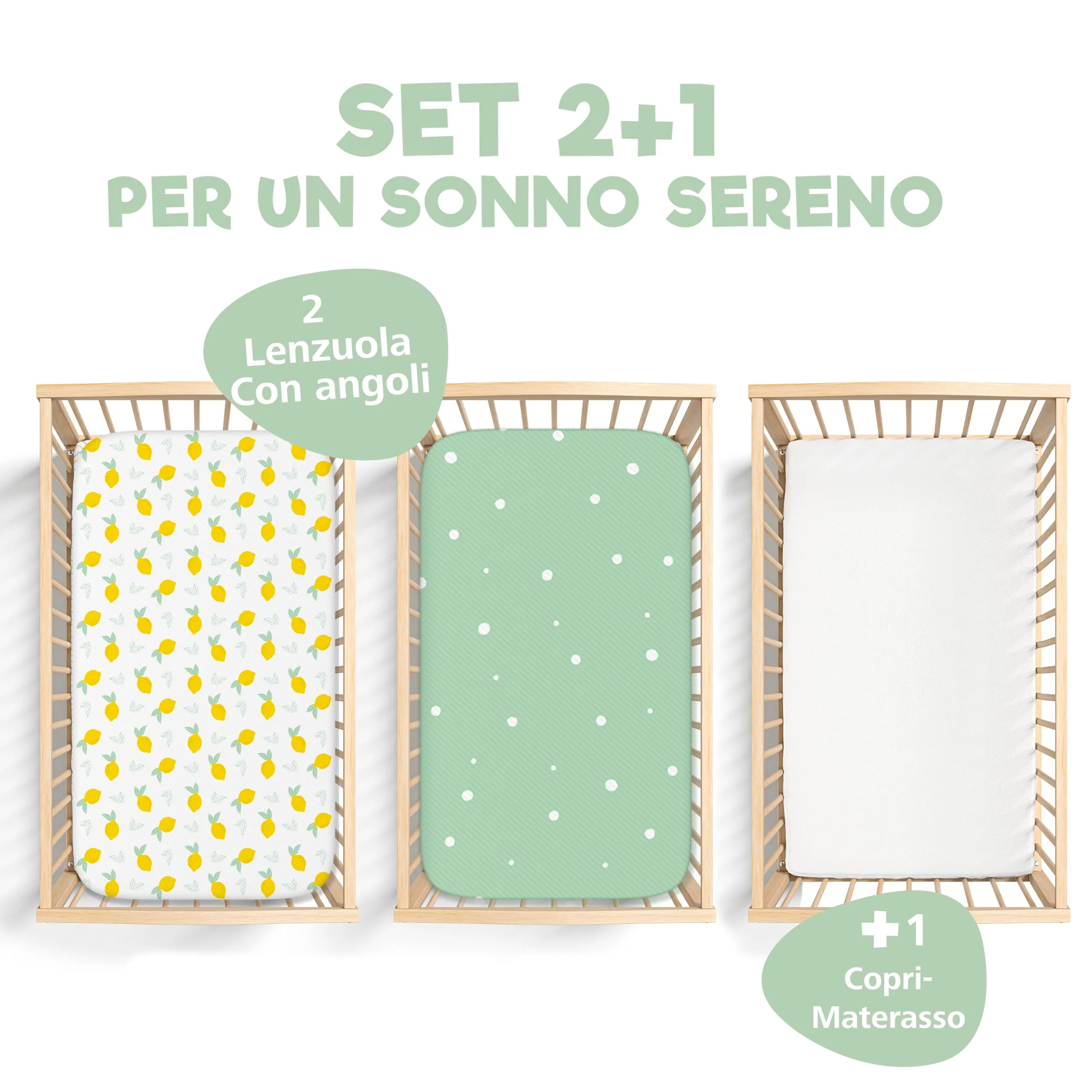 Sweety Fox Set 2 Lenzuola Culla Neonato 50x83 e 1 Coprimaterasso Impermeabile - immagine 2