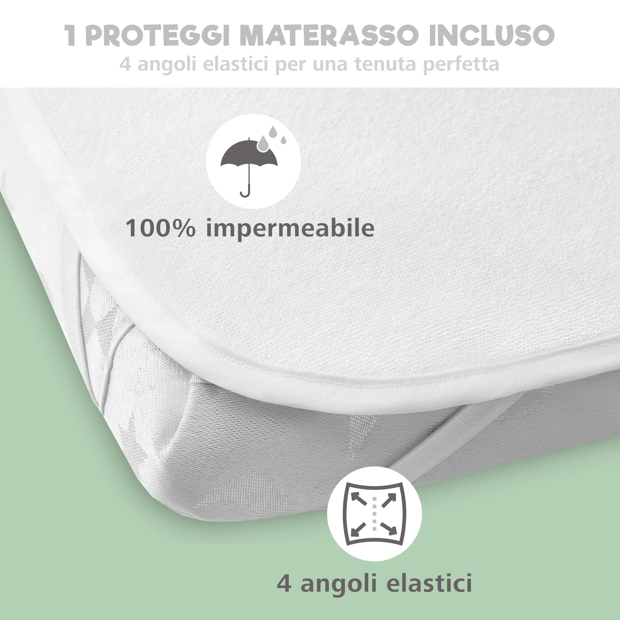 Sweety Fox Set 2 Lenzuola Culla Neonato 50x83 e 1 Coprimaterasso Impermeabile - immagine 4