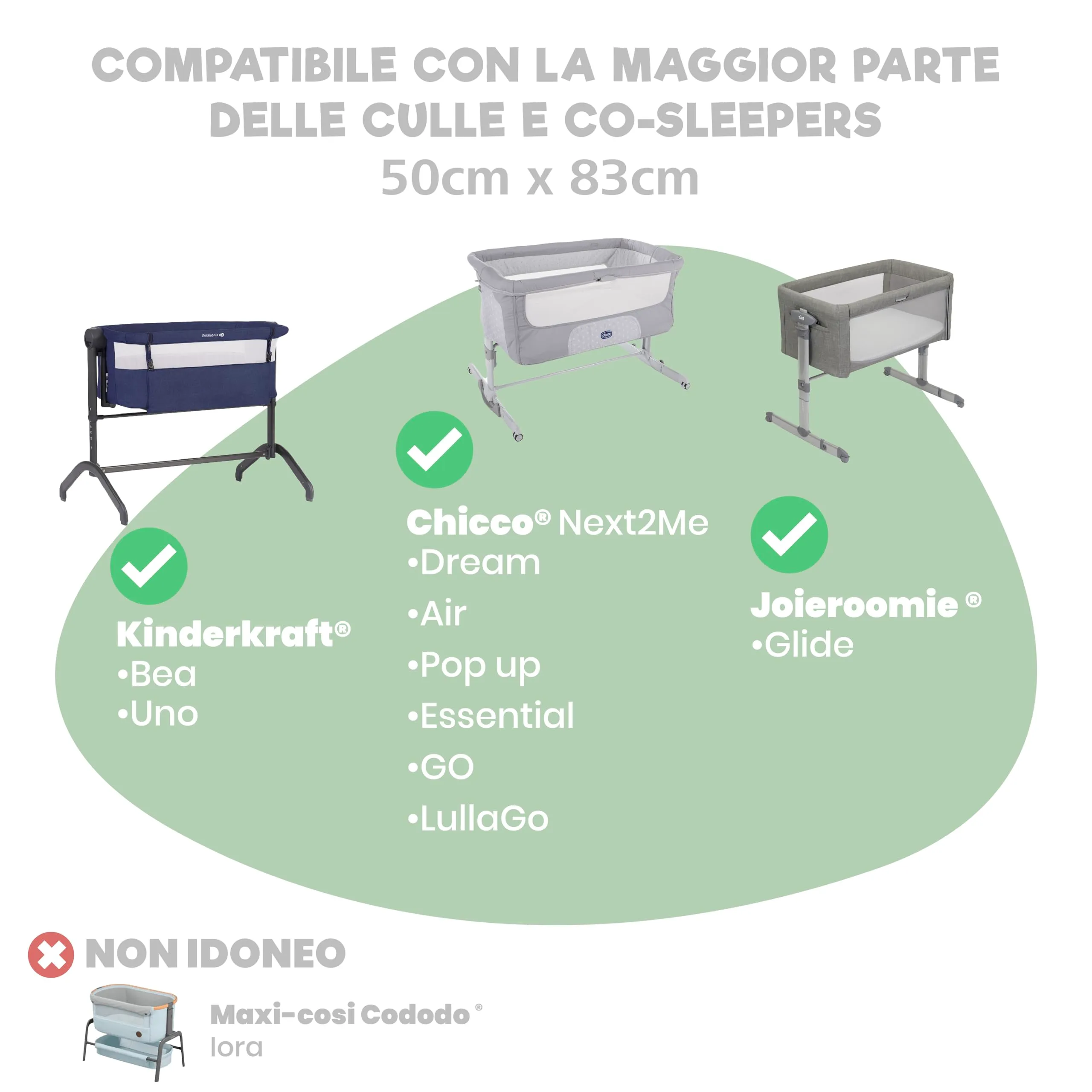 Sweety Fox Set 2 Lenzuola Culla Neonato 50x83 e 1 Coprimaterasso Impermeabile - immagine 5