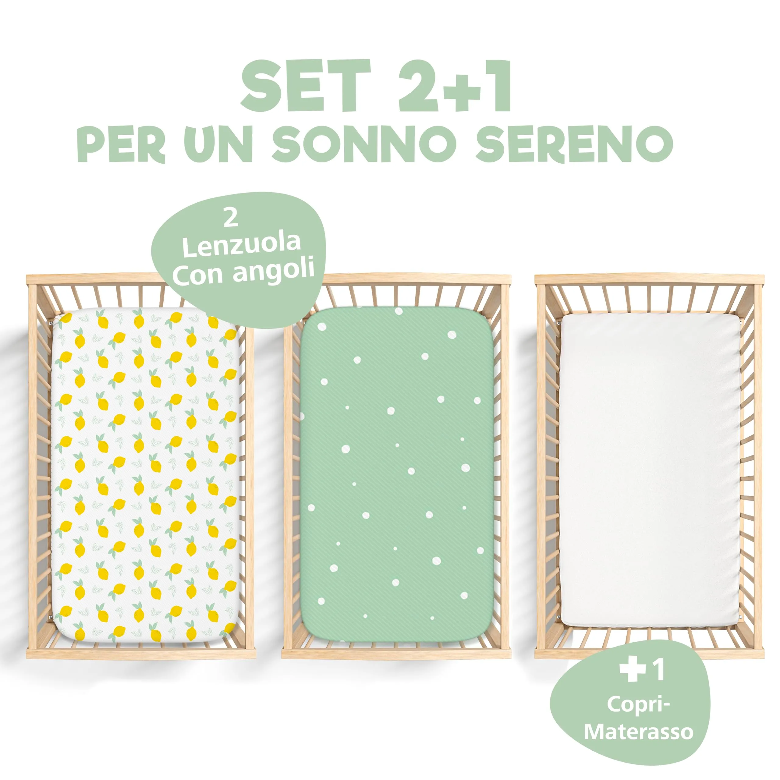 Sweety Fox Set 2 Lenzuola Culla Neonato 55x90 cm e 1 Coprimaterasso Impermeabile - immagine 2
