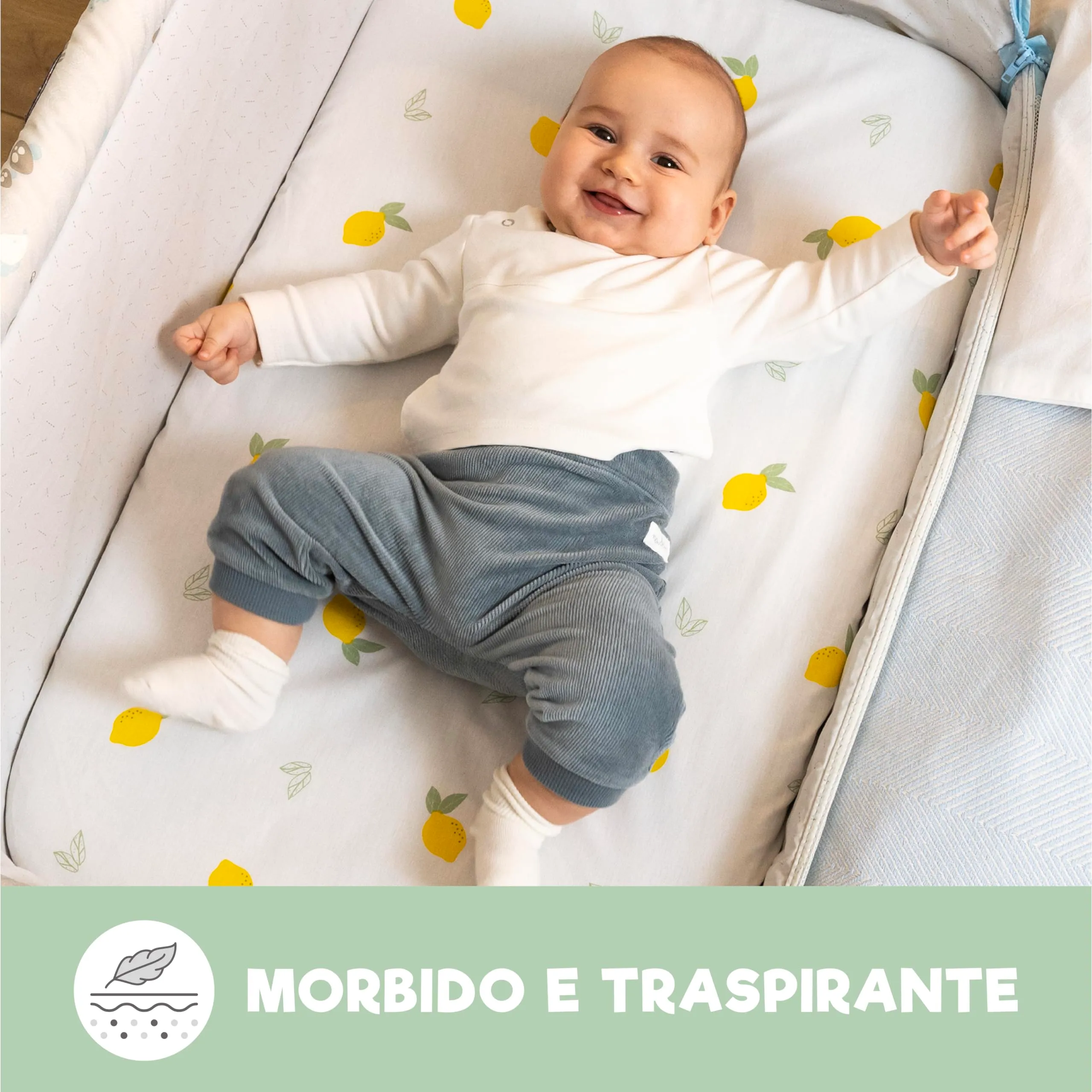Sweety Fox Set 2 Lenzuola Culla Neonato 55x90 cm e 1 Coprimaterasso Impermeabile - immagine 6