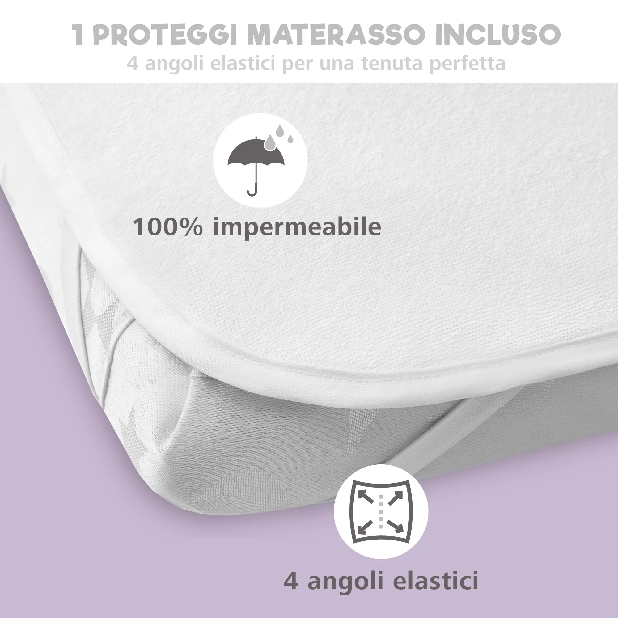 Sweety Fox Set 2 Lenzuola Culla Neonato 50x83 cm e 1 Coprimaterasso Impermeabile - immagine 4