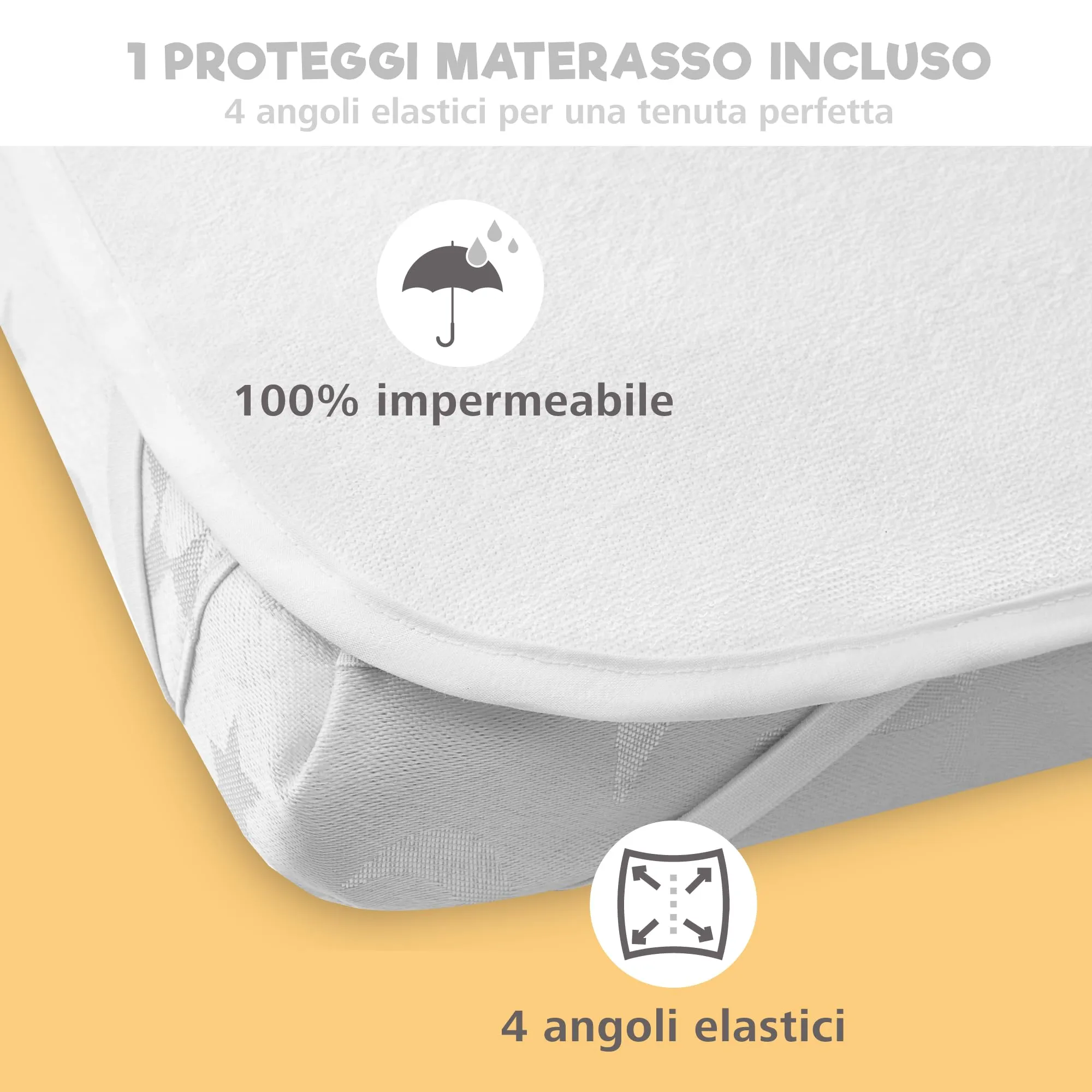 Sweety Fox Set 2 Lenzuola Culla Neonato 50x83 cm e 1 Coprimaterasso Impermeabile - immagine 4