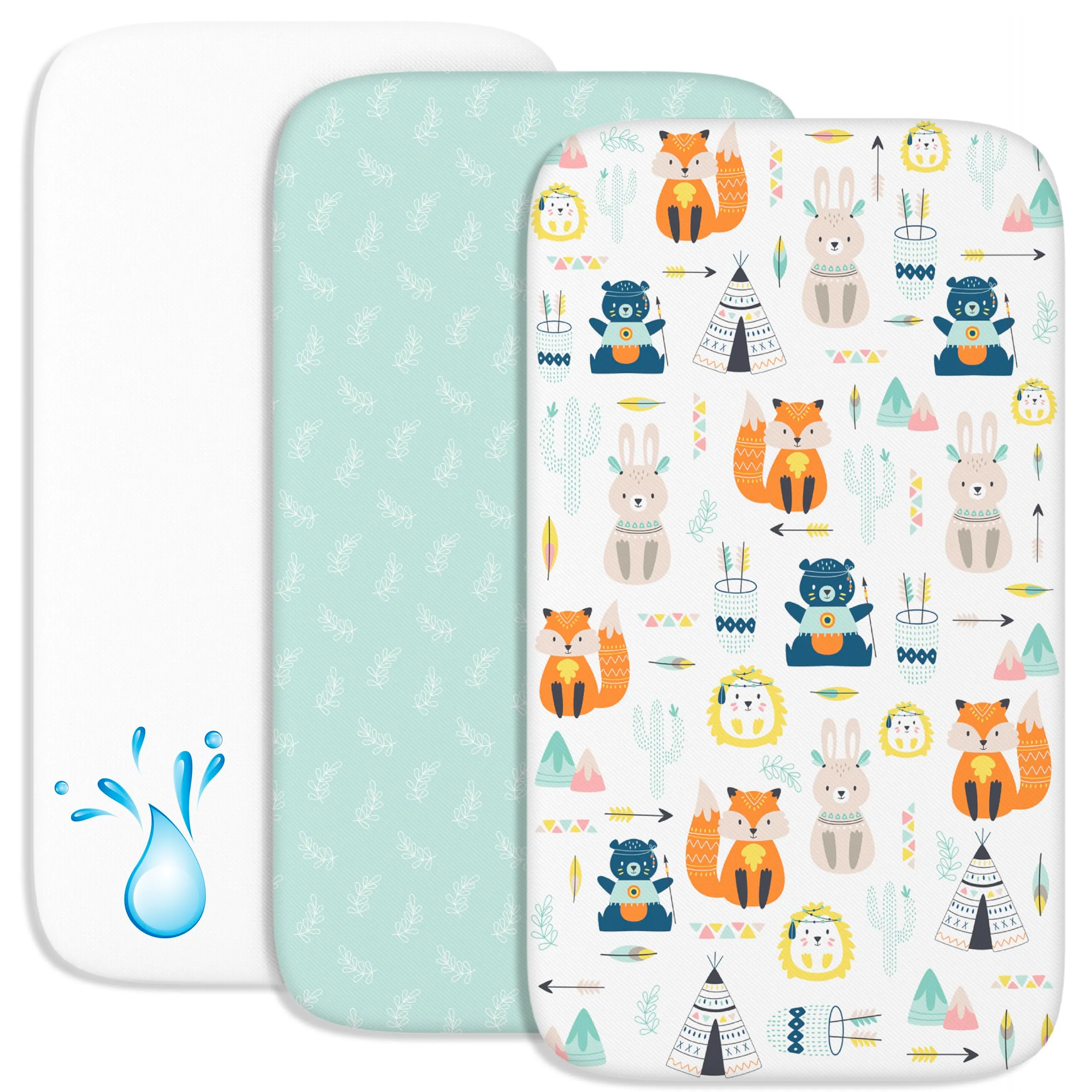 Sweety Fox - 2 Lenzuola culla Neonato 55x90 + 1 Coprimaterasso Impermeabile - immagine 1