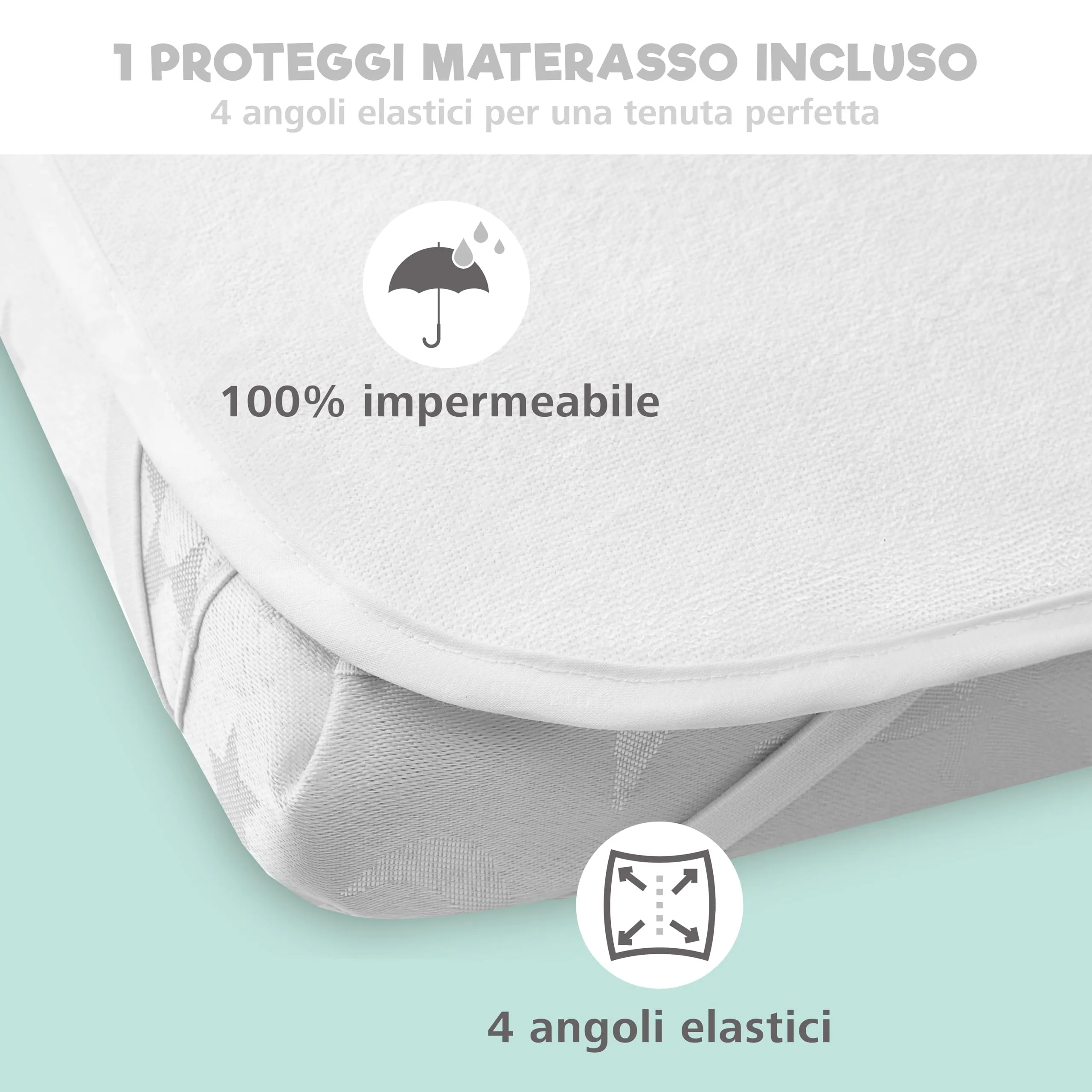 Sweety Fox - 2 Lenzuola culla Neonato 55x90 + 1 Coprimaterasso Impermeabile - immagine 4