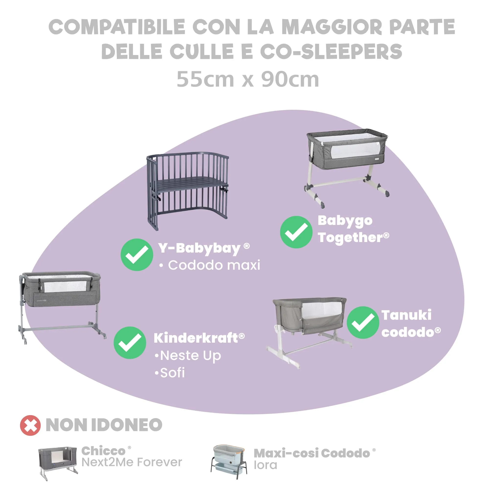 Sweety Fox Set 2 Lenzuola Culla Neonato 55x90 e 1 Coprimaterasso Impermeabile - immagine 5