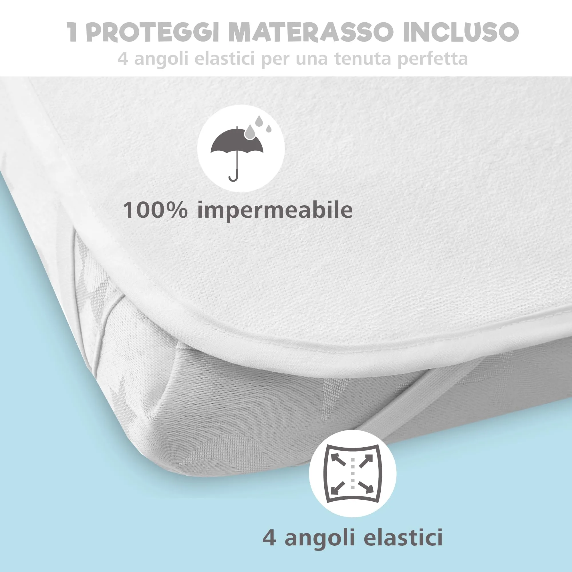 Sweety Fox Set 2 Lenzuola Culla Neonato 55x90 e 1 Coprimaterasso Impermeabile - immagine 4