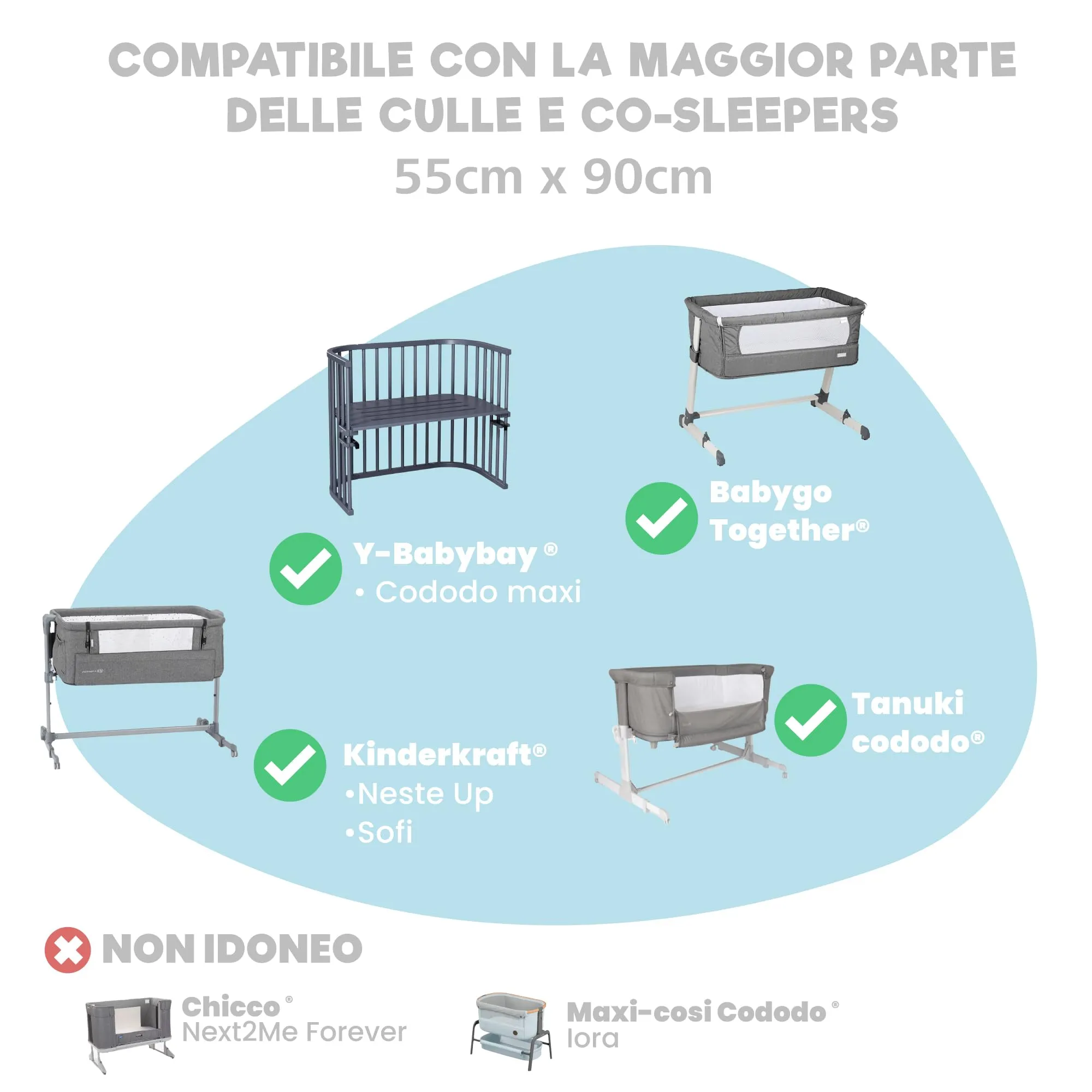 Sweety Fox Set 2 Lenzuola Culla Neonato 55x90 e 1 Coprimaterasso Impermeabile - immagine 5