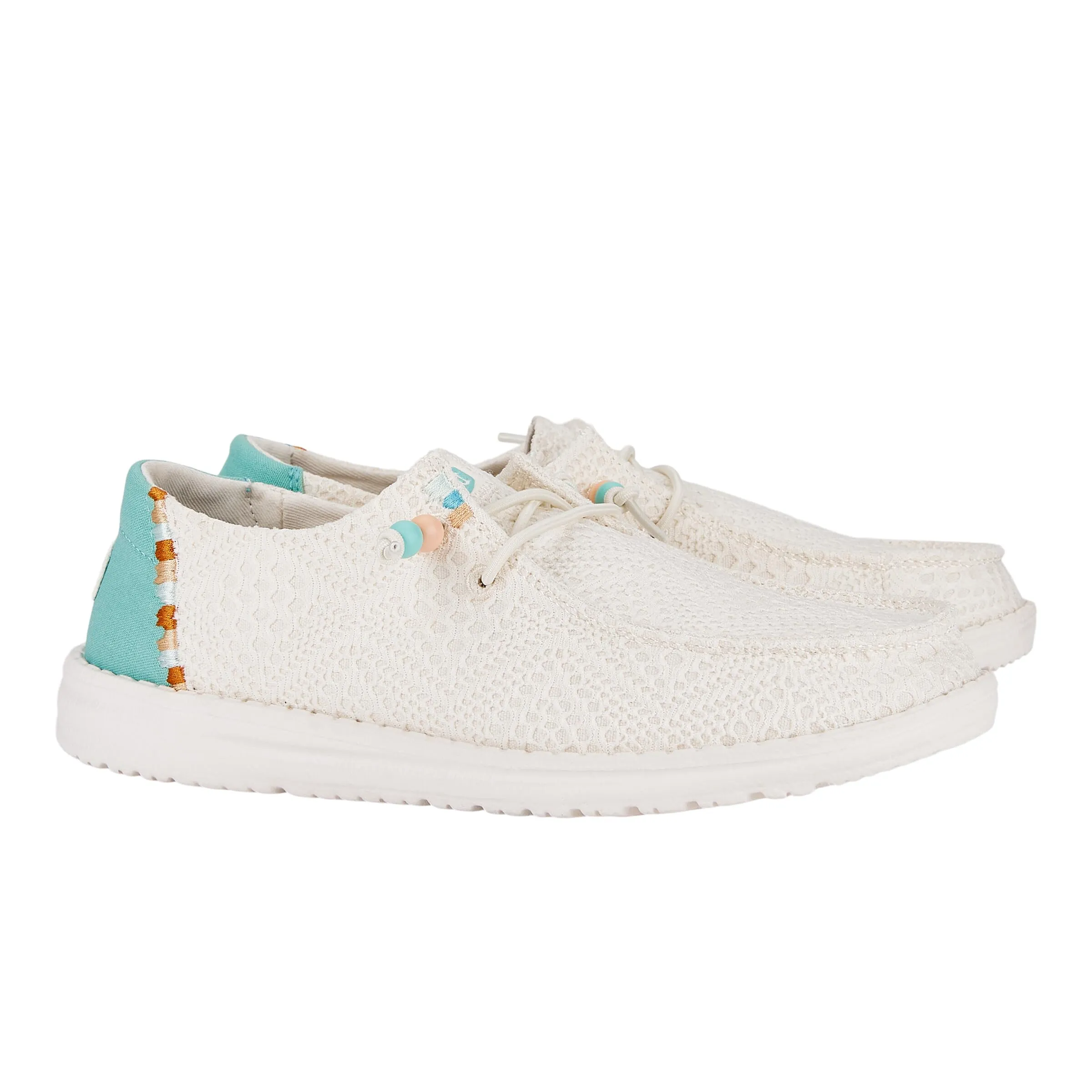 HEYDUDE Women Wendy Boho Crochet off White Casual Moccasin 38 EU - immagine 7