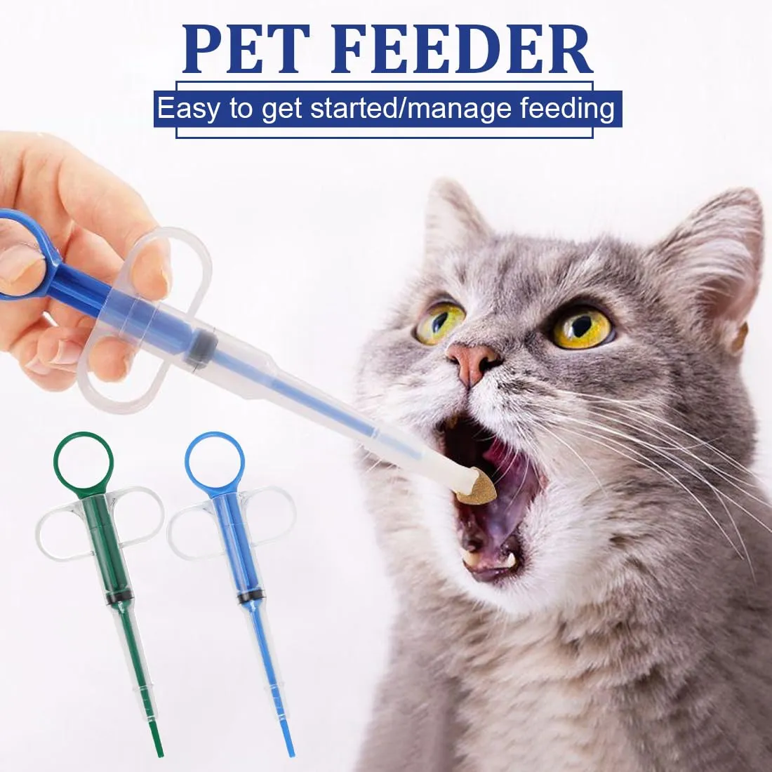 GXGM Siringa per Animali e Sparapillole per Cani e Gatti, Dispenser con 8 Punte Morbide, 2 Pezzi - immagine 4