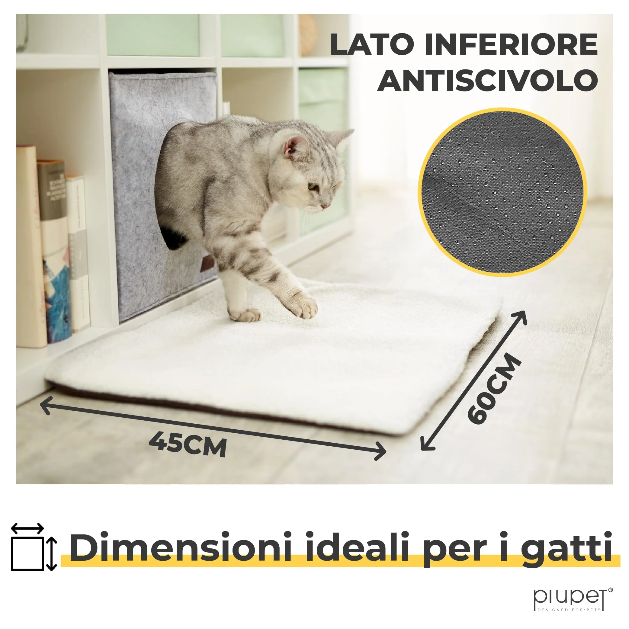 PiuPet Tappetino Riscaldante Autoriscaldante per Gatti, 60x45cm - immagine 6
