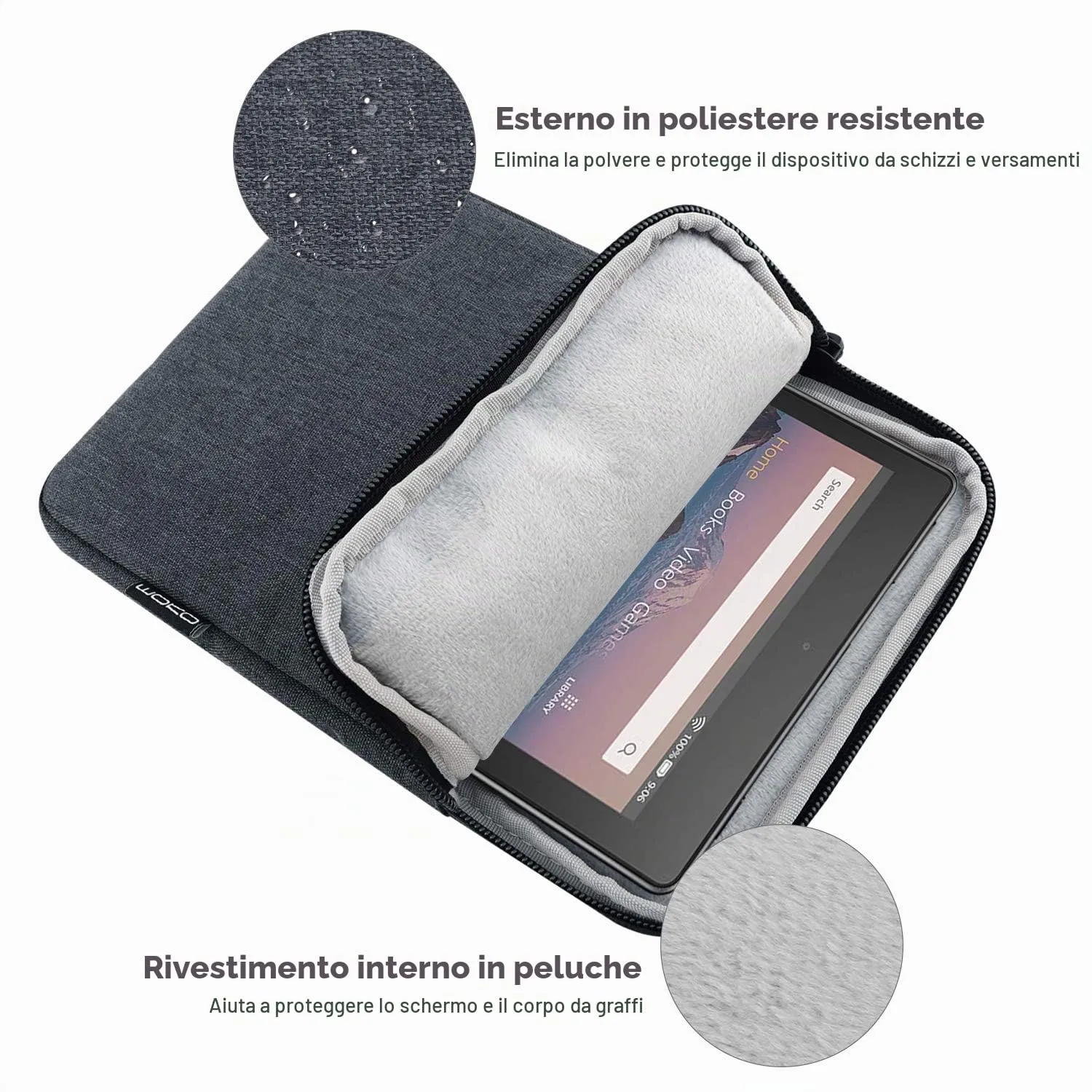 MoKo Borsa Sleeve per Tablet 7-8 Pollici con Cerniera - immagine 3