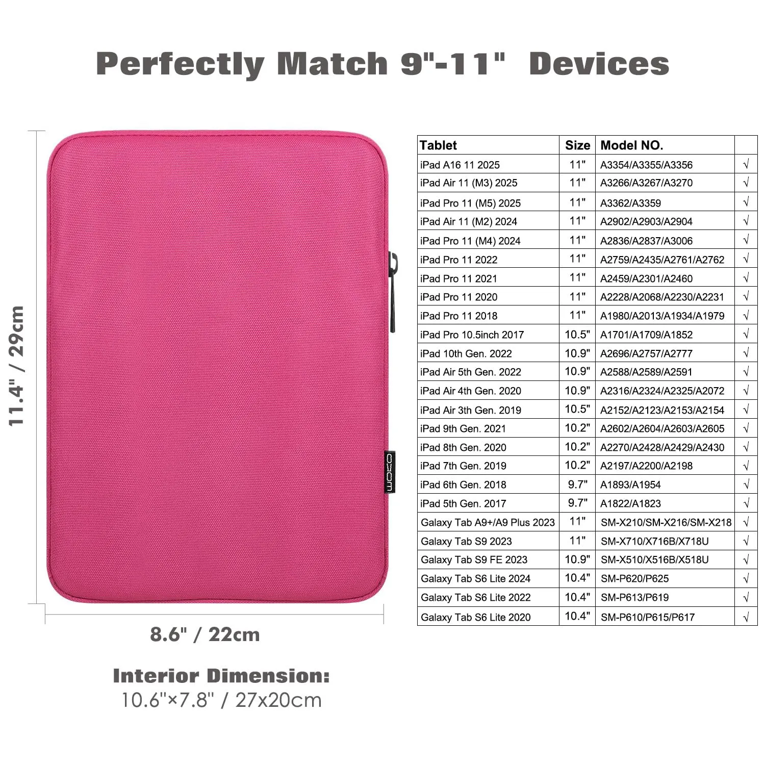 MoKo Borsa Sleeve per Tablet 9-11 Pollici, Sottile - immagine 2
