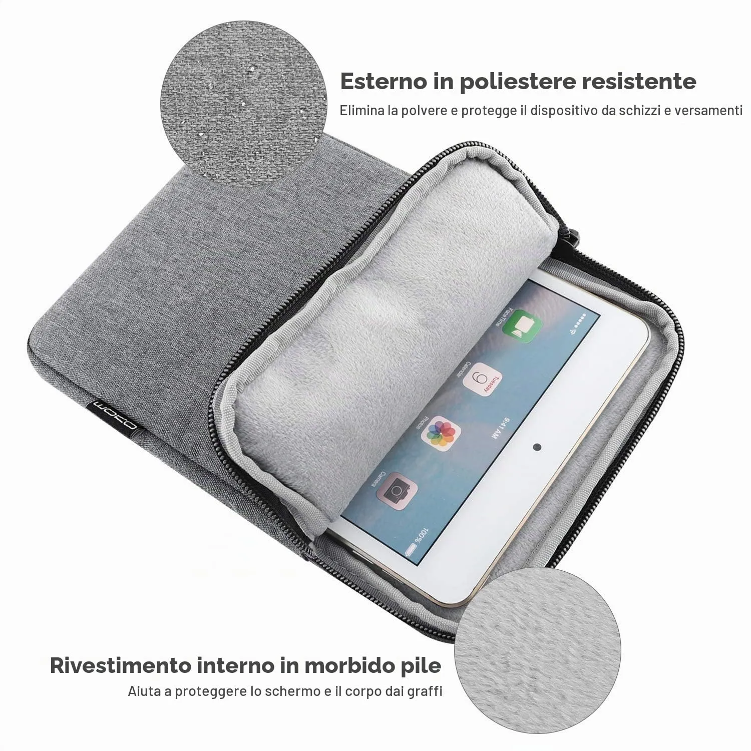 MoKo Borsa Sleeve per Tablet 9-11 Pollici, Sottile - immagine 3