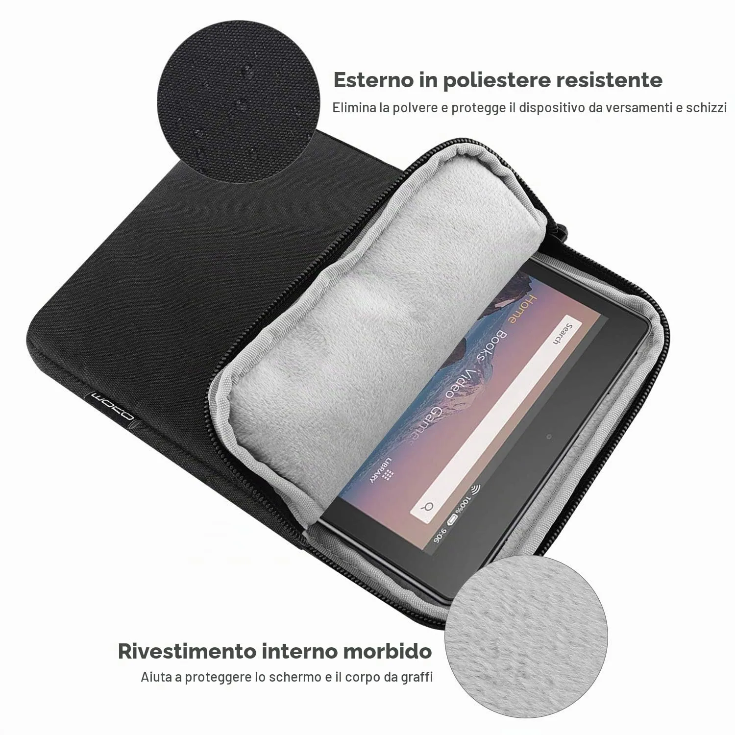 MoKo Borsa Sleeve per Tablet 7-8 Pollici con Cerniera - immagine 3