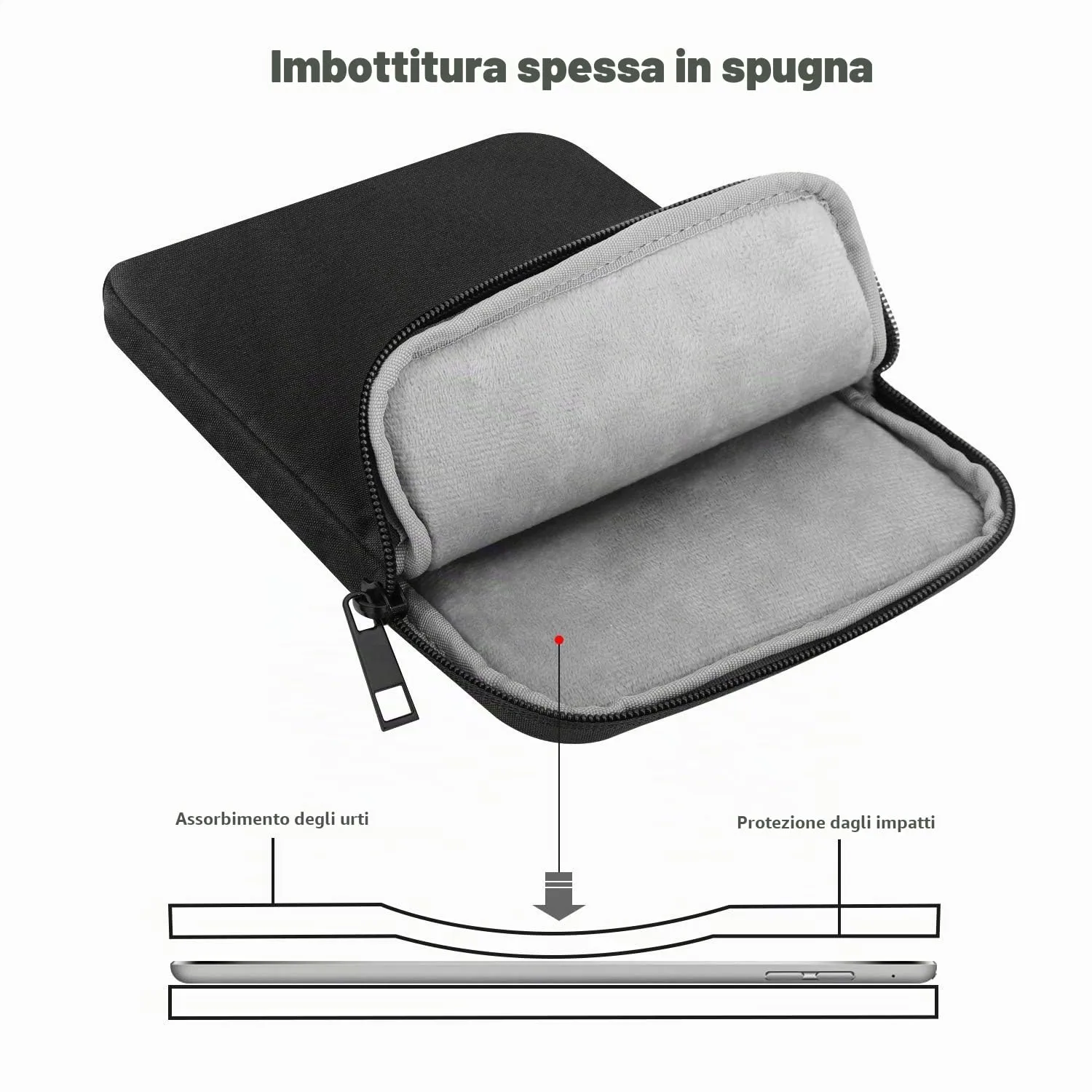 MoKo Borsa Sleeve per Tablet 7-8 Pollici con Cerniera - immagine 4