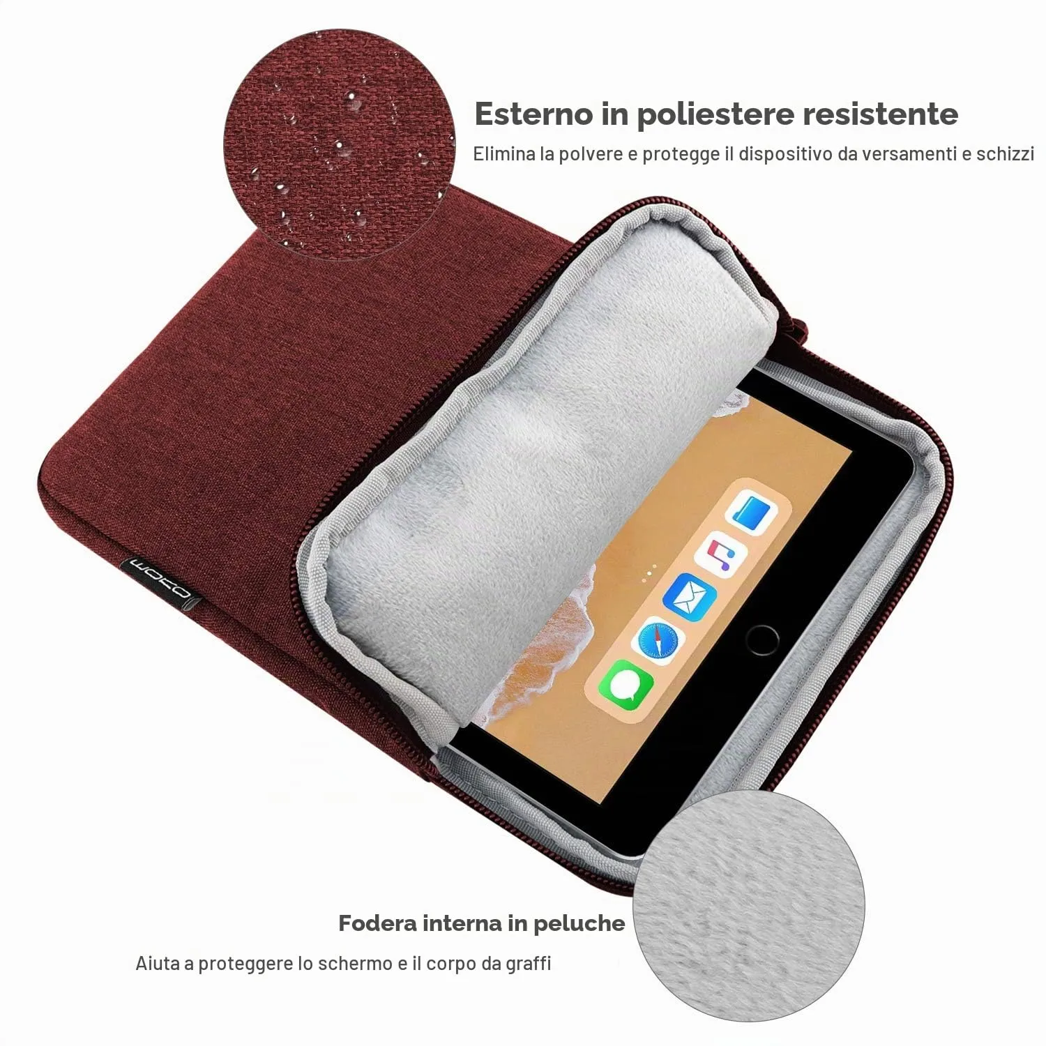 MoKo Borsa Sleeve per Tablet 9-11 Pollici, Sottile - immagine 3
