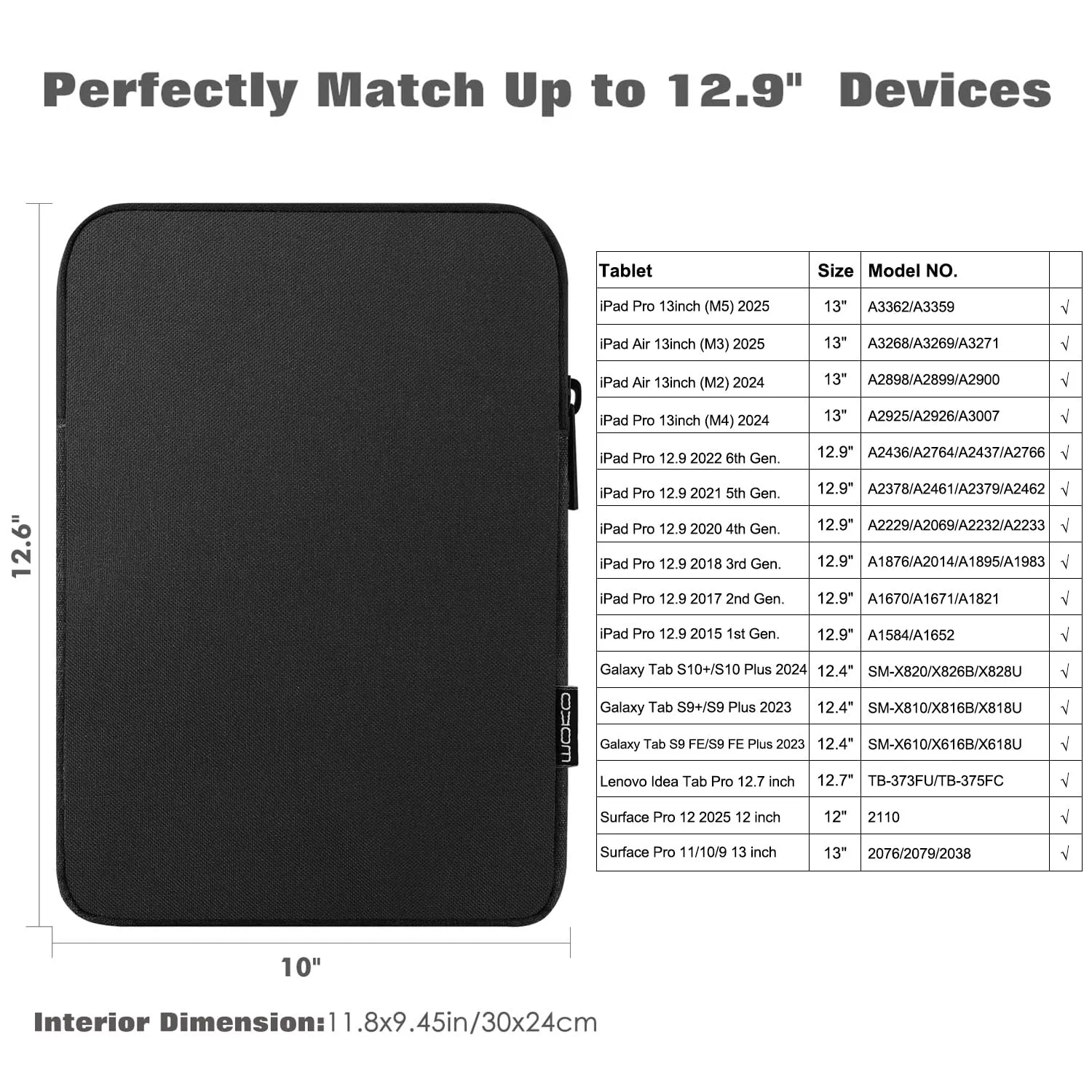 MoKo Borsa per Tablet 13 Pollici con Tasca Accessori - immagine 2