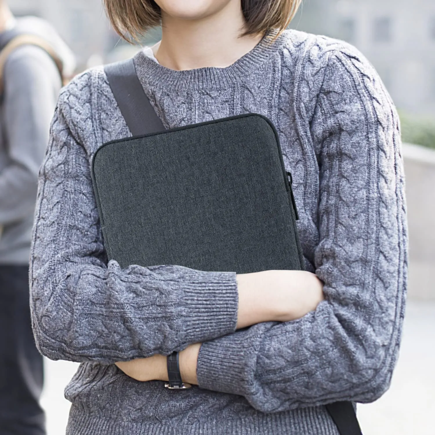 MoKo Borsa per tablet 13 pollici con tasca accessori - Grigio Siderale - immagine 7