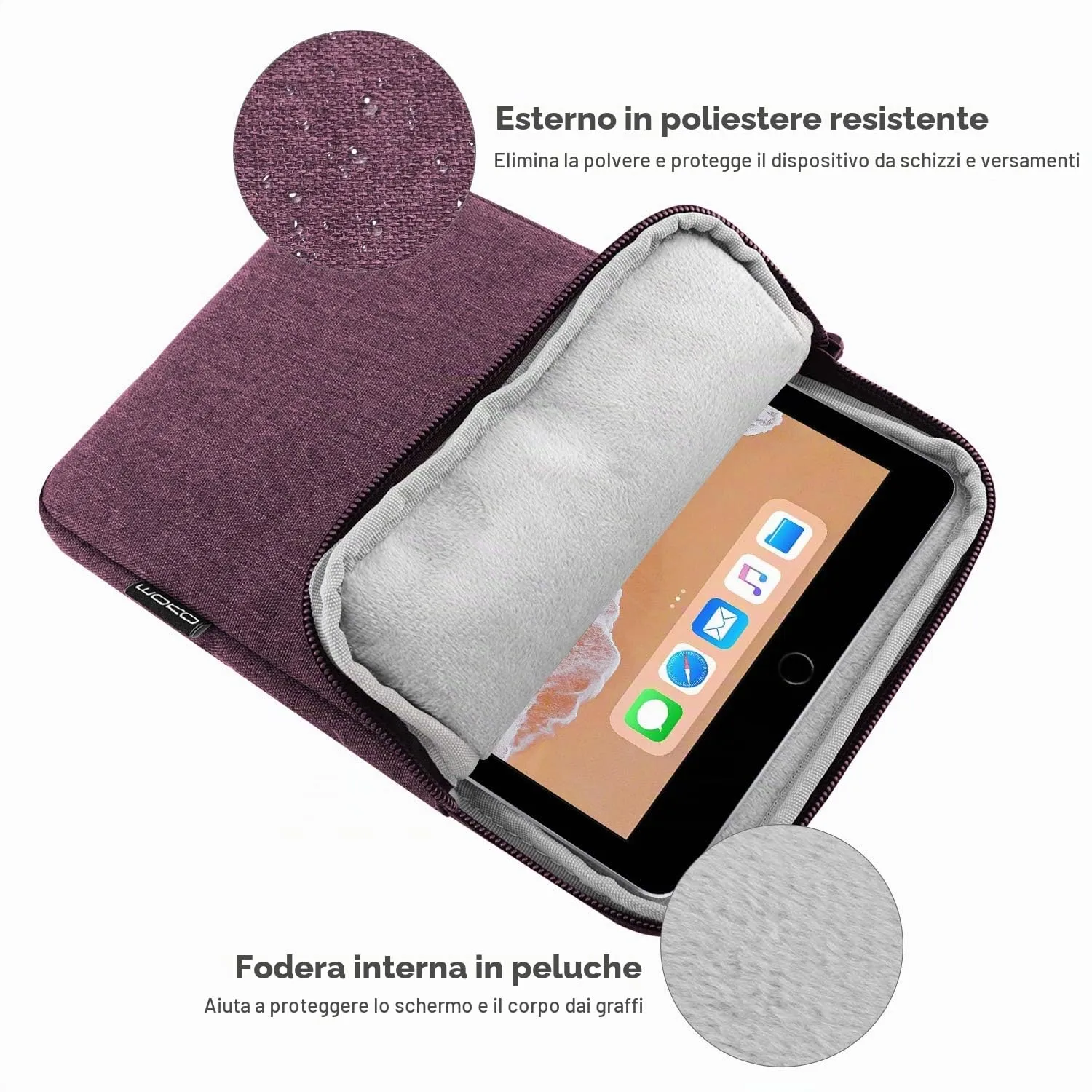 MoKo Borsa Sleeve per Tablet 9-11 Pollici, Sottile - immagine 3