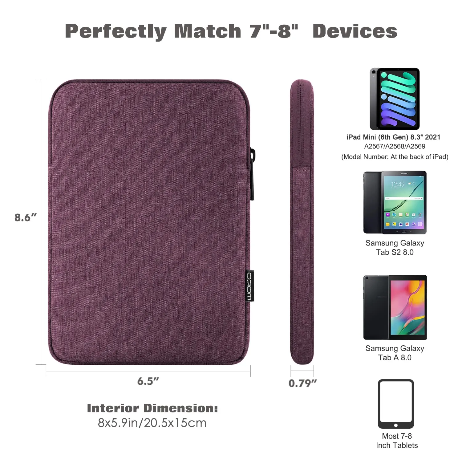 MoKo Borsa Sleeve per Tablet 7-8 Pollici, Sottile - immagine 2