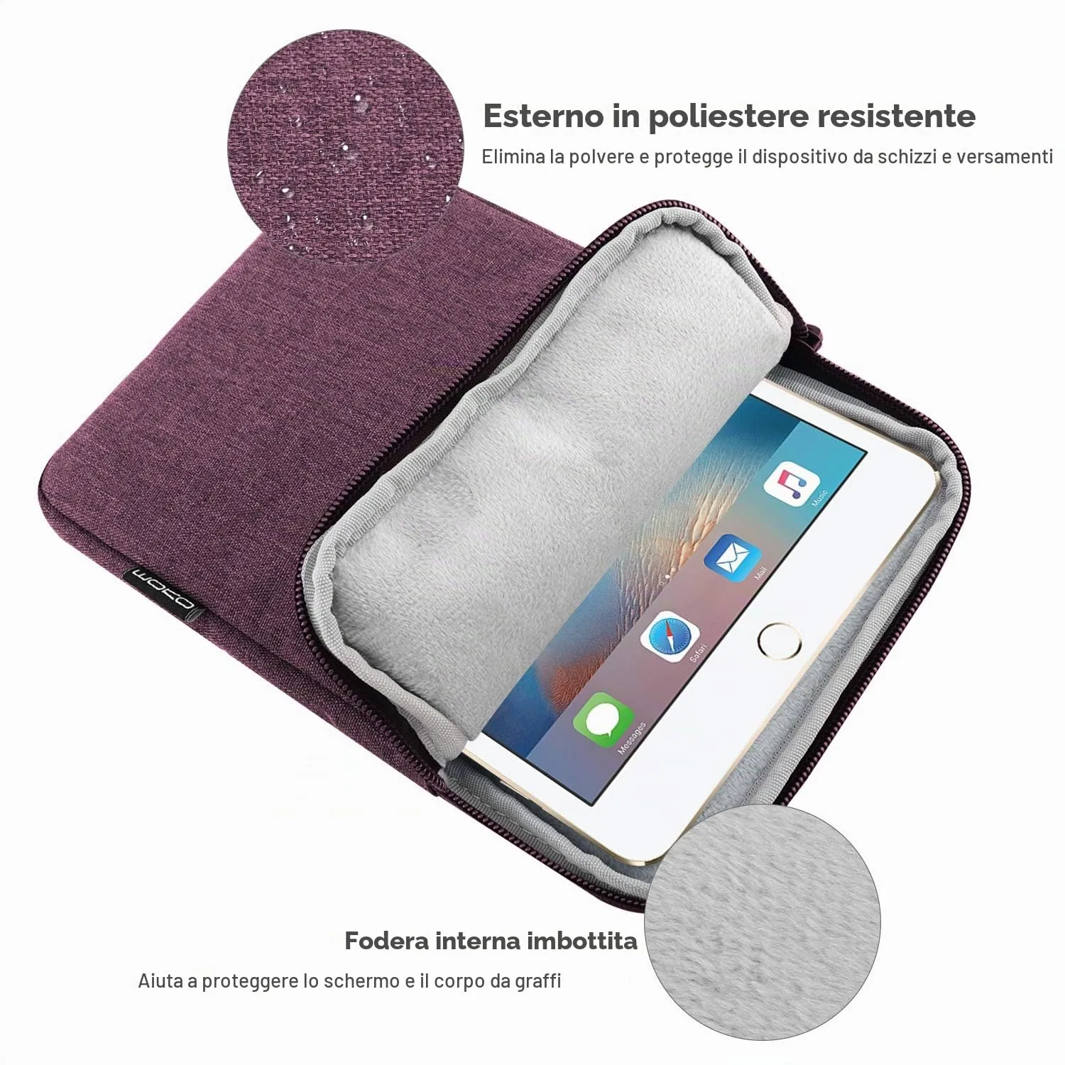 MoKo Borsa Sleeve per Tablet 7-8 Pollici, Sottile - immagine 3