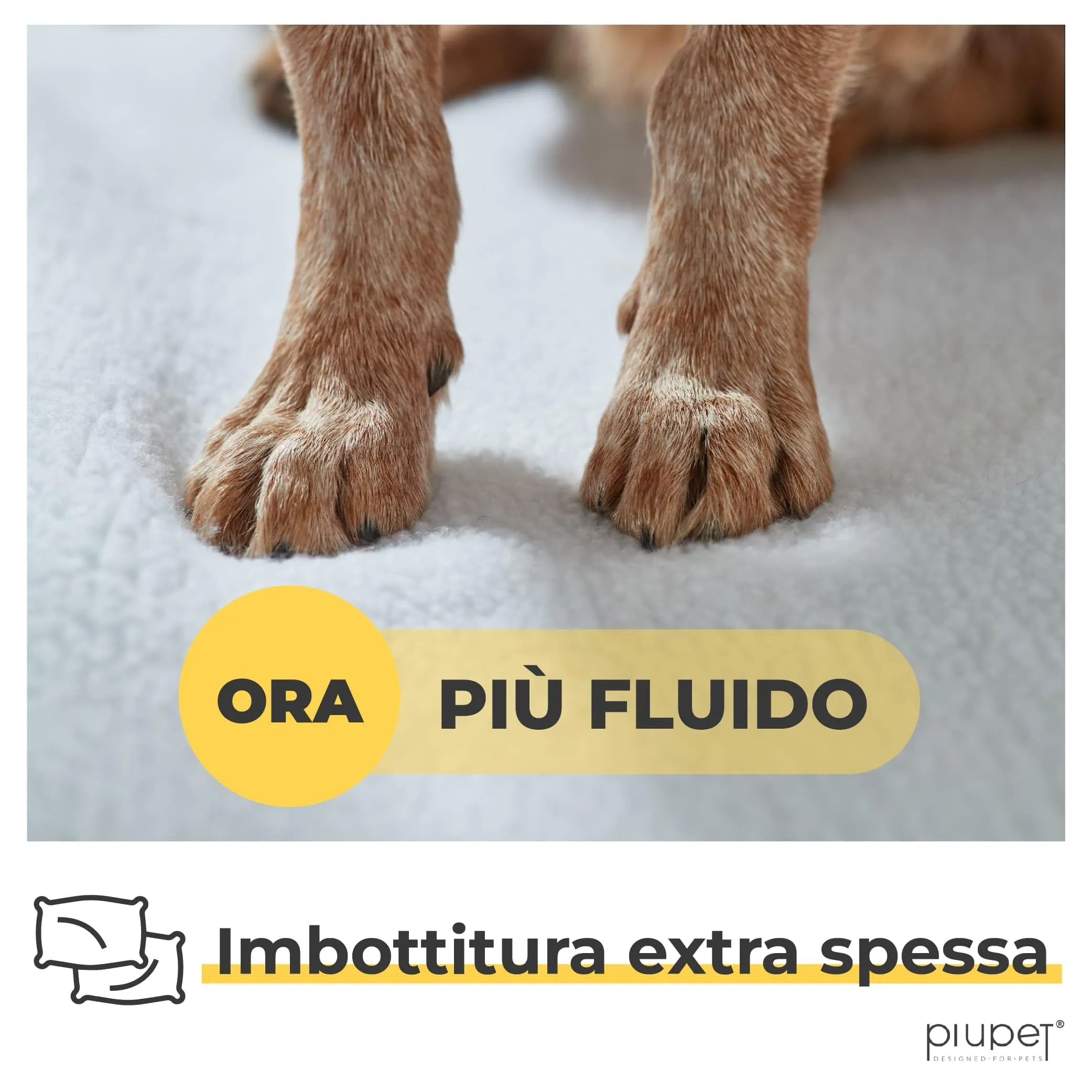 PiuPet Tappetino Riscaldante per Cani 90x60cm, Coperta Autoriscaldante Bianca - immagine 3