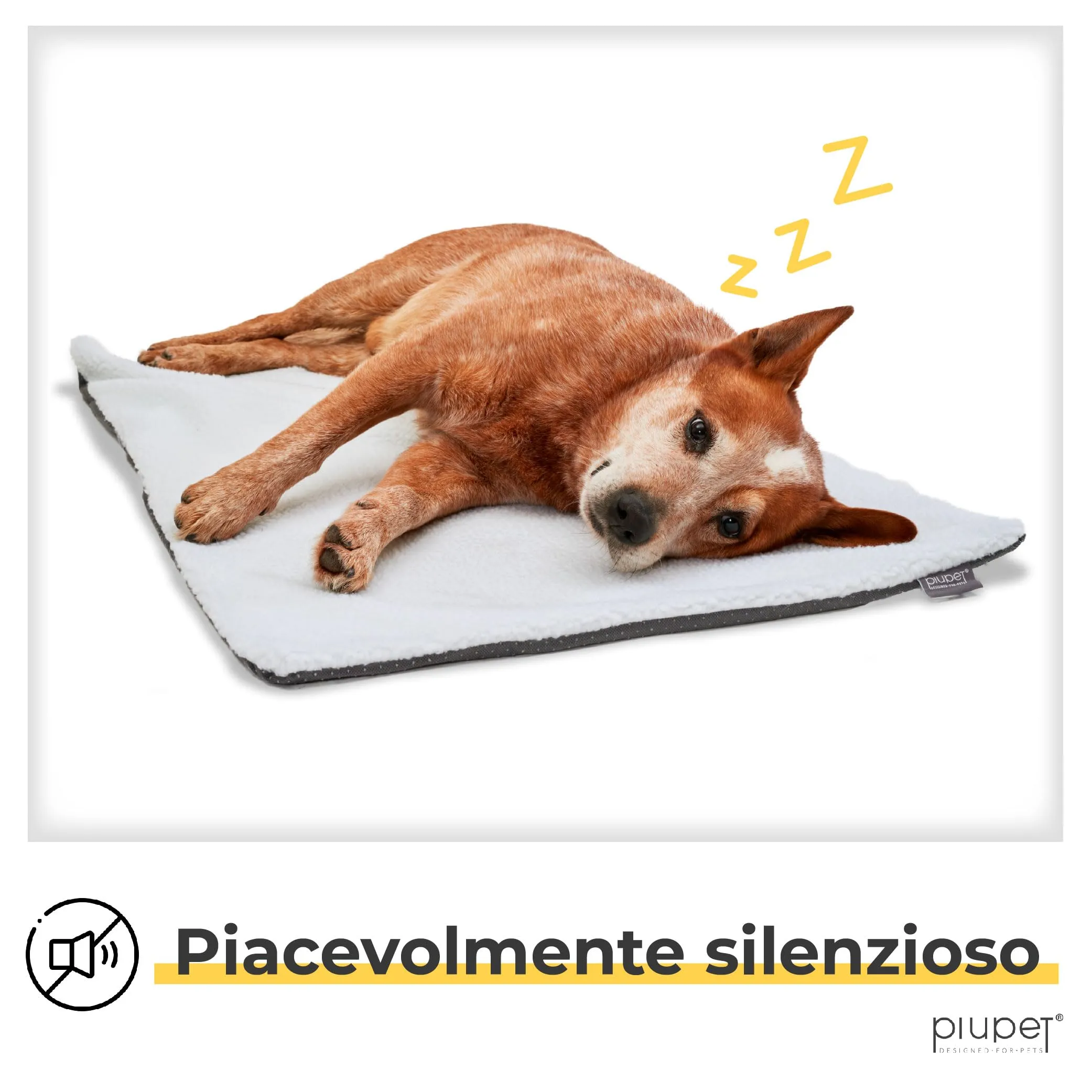 PiuPet Tappetino Riscaldante per Cani 90x60cm, Coperta Autoriscaldante Bianca - immagine 4