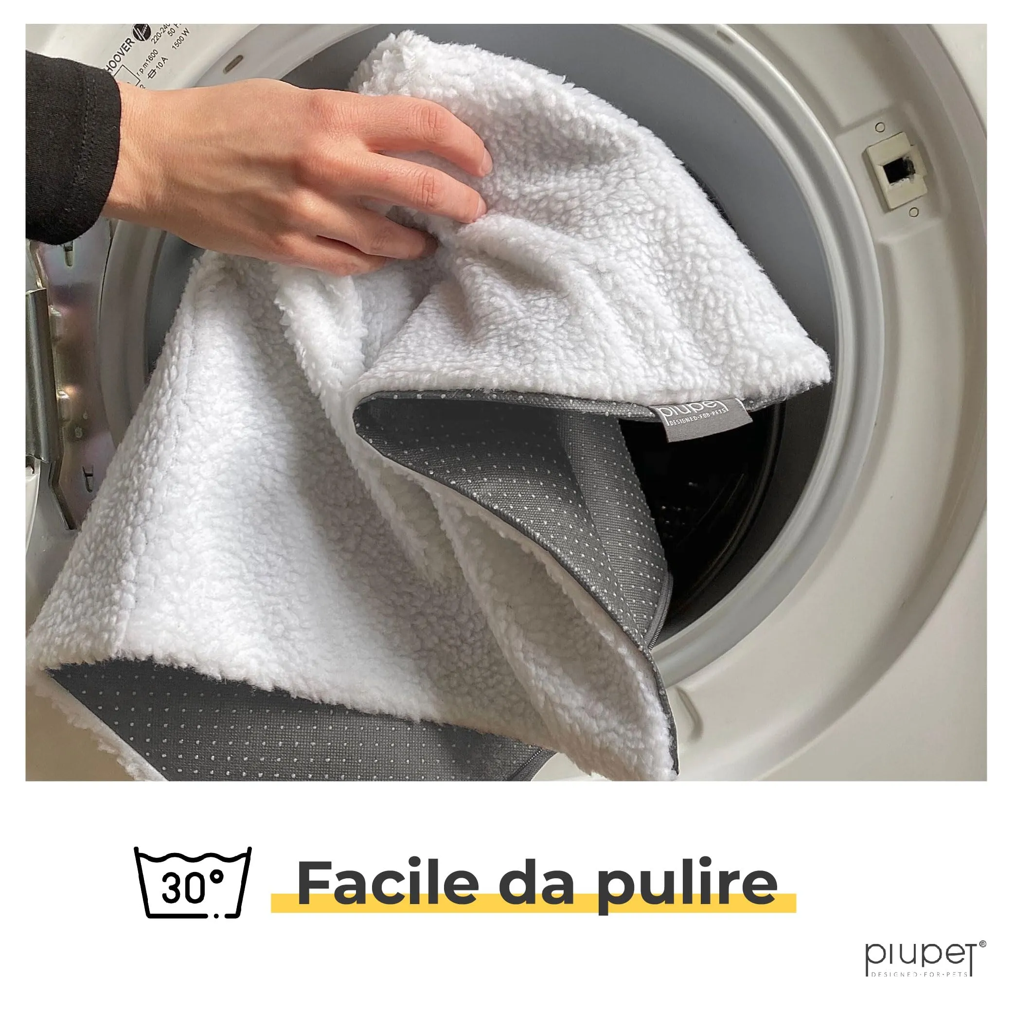 PiuPet Tappetino Riscaldante per Cani 90x60cm, Coperta Autoriscaldante Bianca - immagine 5
