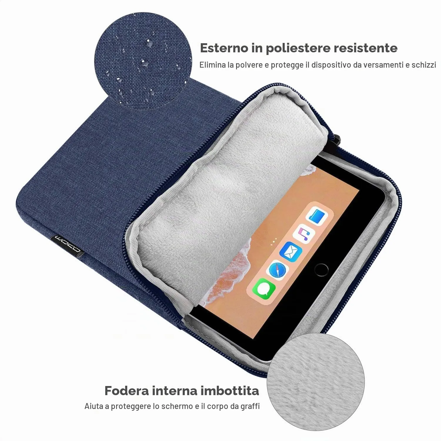 MoKo Borsa Sleeve per Tablet 9-11 Pollici, Sottile - immagine 3