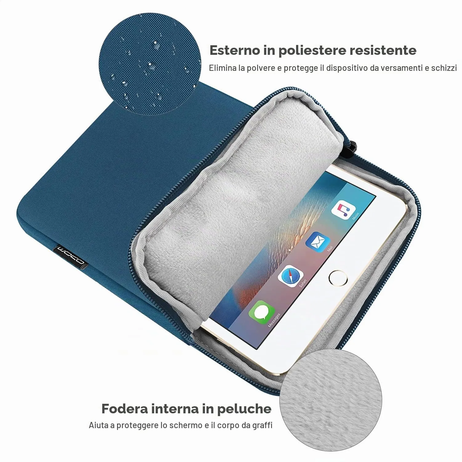 MoKo Borsa Sleeve per Tablet 7-8 Pollici con Cerniera - immagine 3