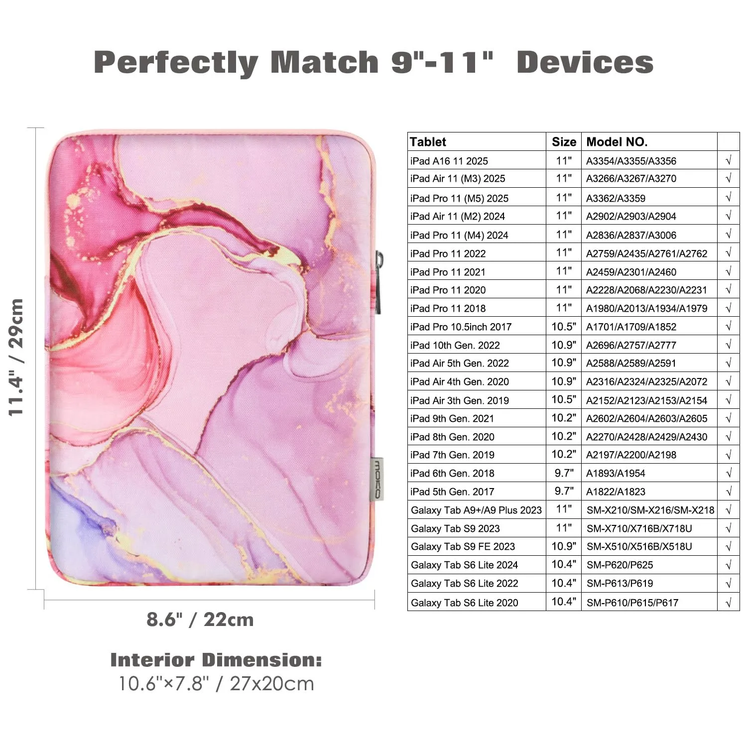 MoKo Borsa Sleeve per Tablet 9-11 Pollici, Sottile - immagine 2