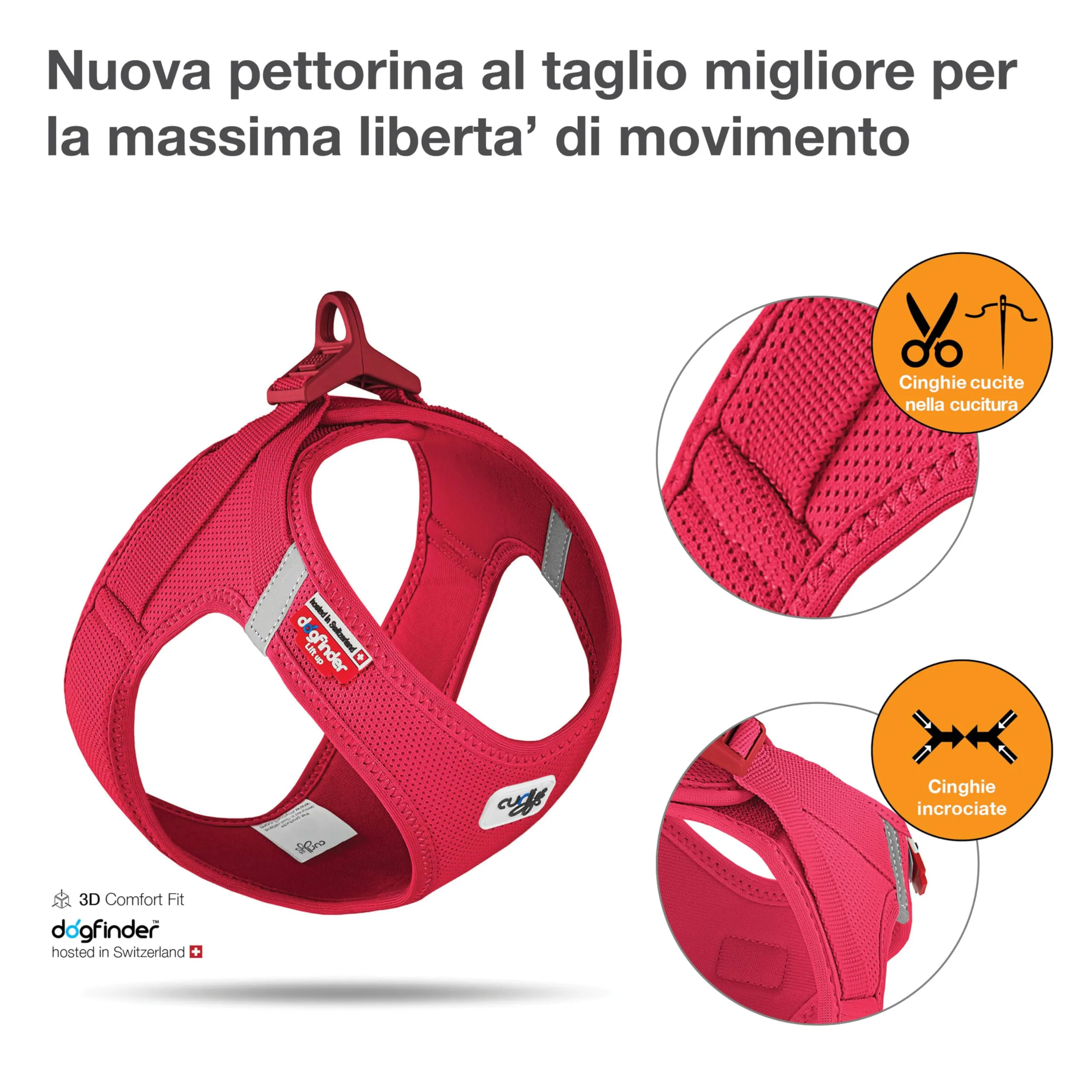 Vest Harness curli Clasp Air-Mesh Red S - immagine 2