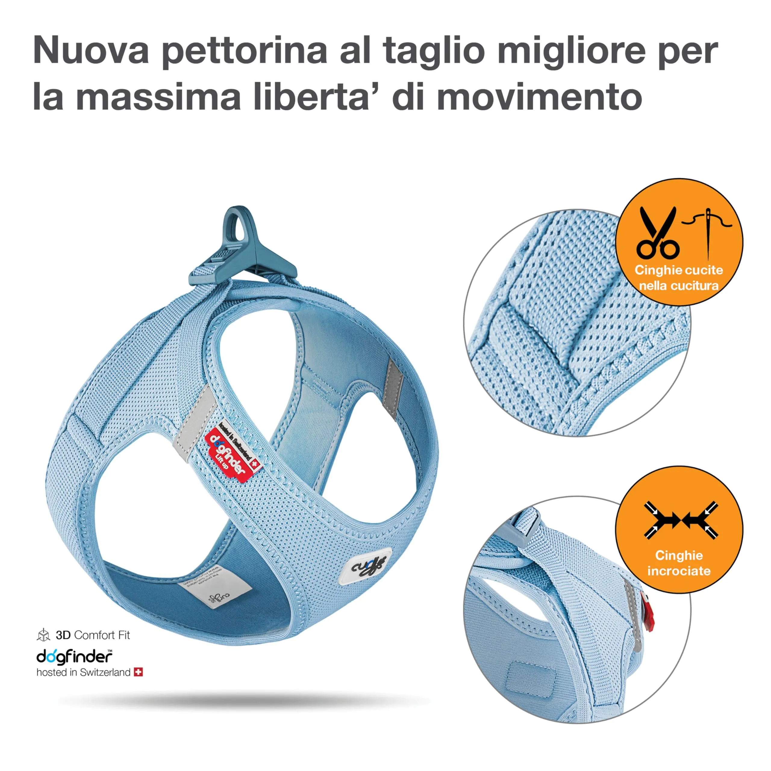Vest Harness curli Clasp Air-Mesh Skyblue XL - immagine 2