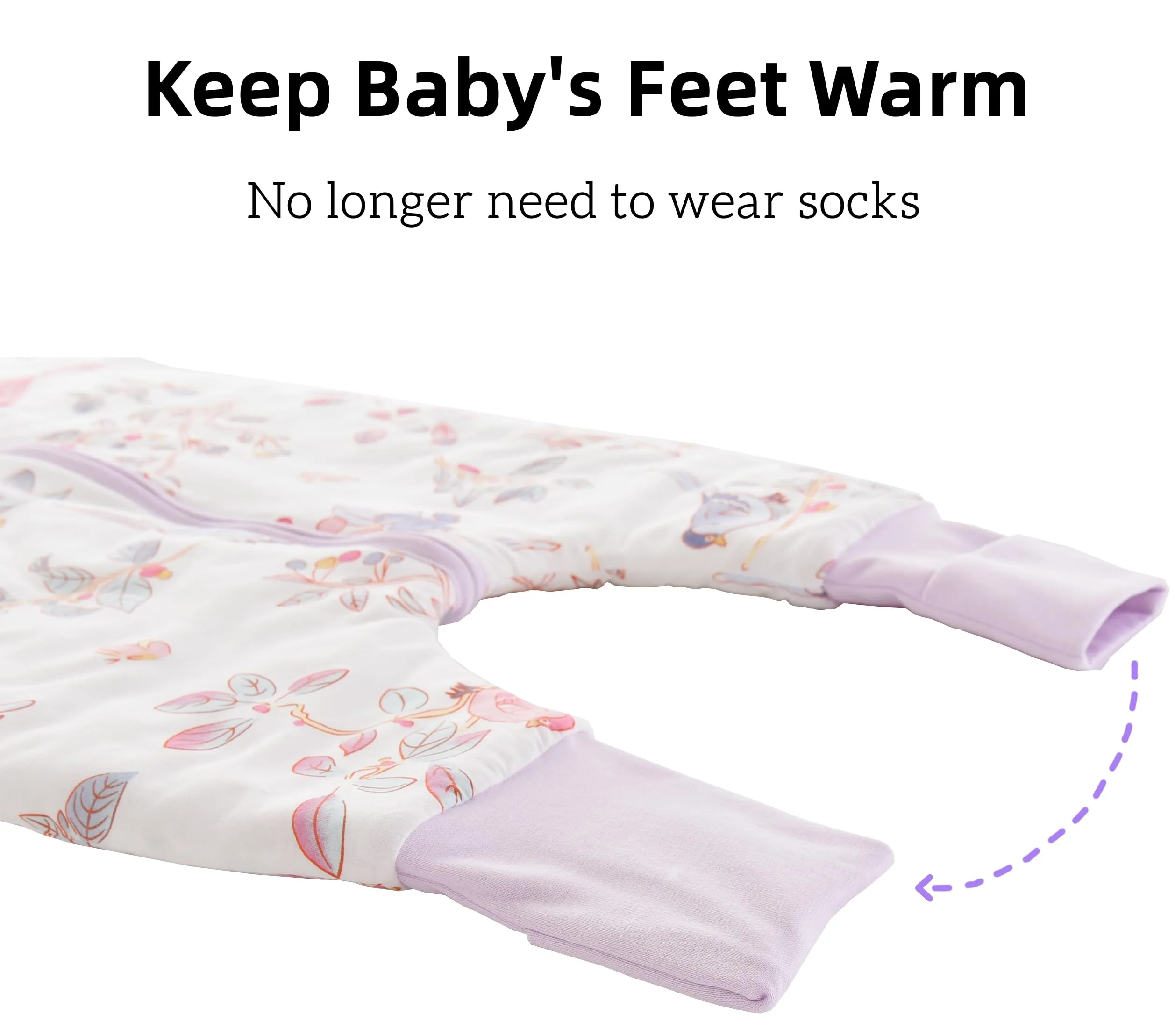 Chilsuessy Sacco Nanna Invernale Unisex con Gambe, 2.5 Tog, Magpia Primaverile, 90 cm (per bambini 95-105 cm) - immagine 5