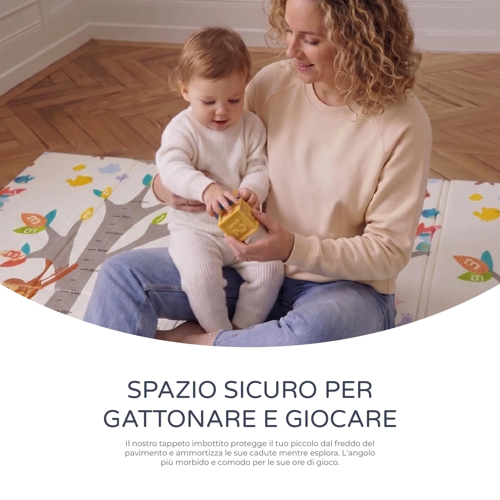 MS Fancy Tappeto Gioco per Bambini 180x200 cm, Imbottito 1,5 cm, Pieghevole con Borsa per il Trasporto (Giraffa/Auto) - immagine 2