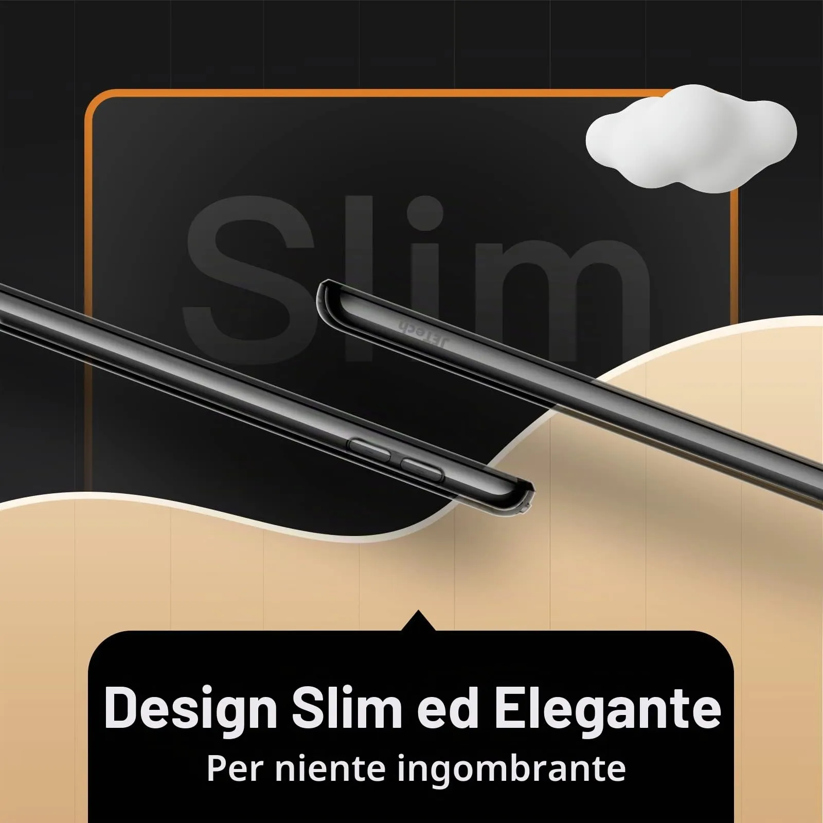JETech Custodia Trasparente per iPad 9ª/8ª/7ª Gen 10,2", Nero - immagine 4