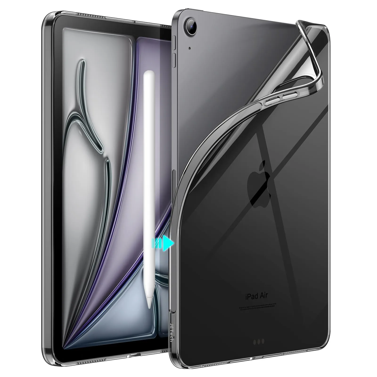 JETech Custodia Trasparente per iPad Air 11" M4/M3/M2 & Air 5/4, Nero - immagine 1