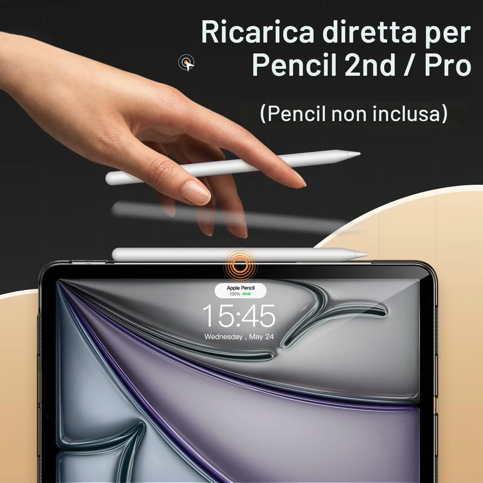 JETech Custodia Trasparente per iPad Air 11" M4/M3/M2 & Air 5/4, Nero - immagine 4