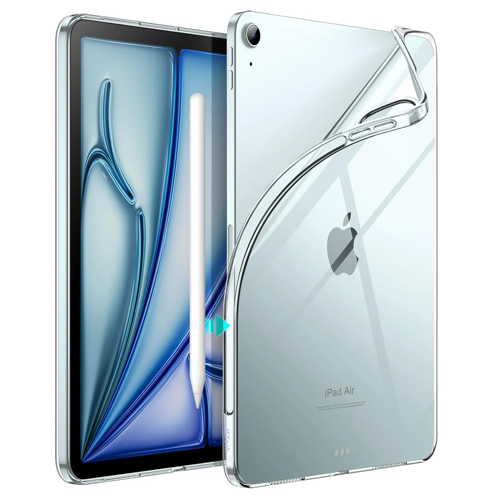 JETech Custodia Trasparente per iPad Air 11" M4/M3/M2, Air 5/4, Trasparente - immagine 1