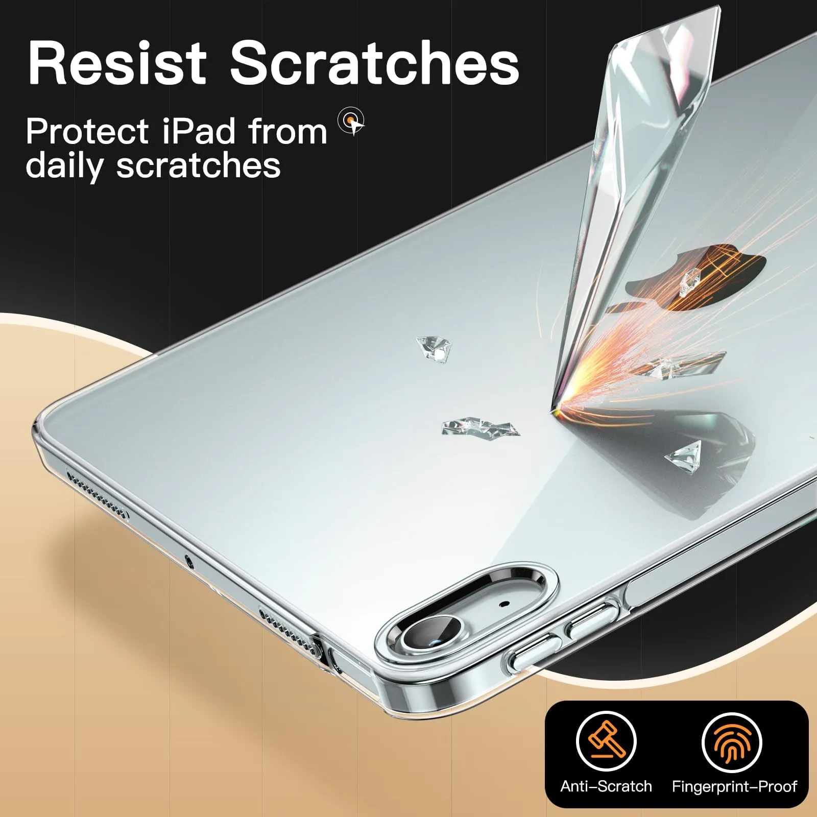 JETech Custodia Trasparente per iPad Air 11" M4/M3/M2, Air 5/4, Trasparente - immagine 5