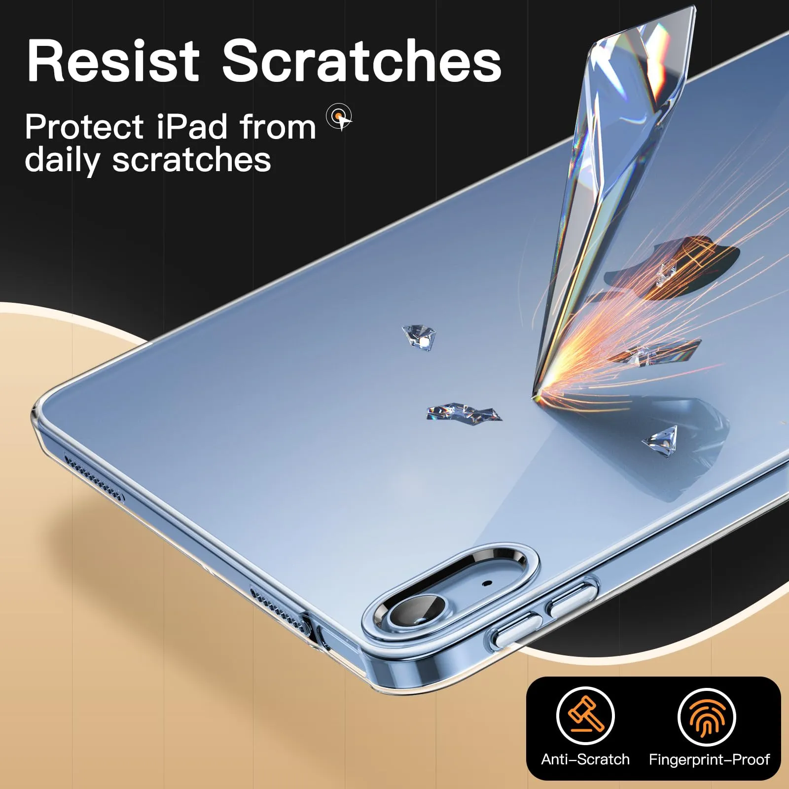 JETech Custodia Trasparente per iPad (A16) 11ª/10ª Gen, Trasparente - immagine 5