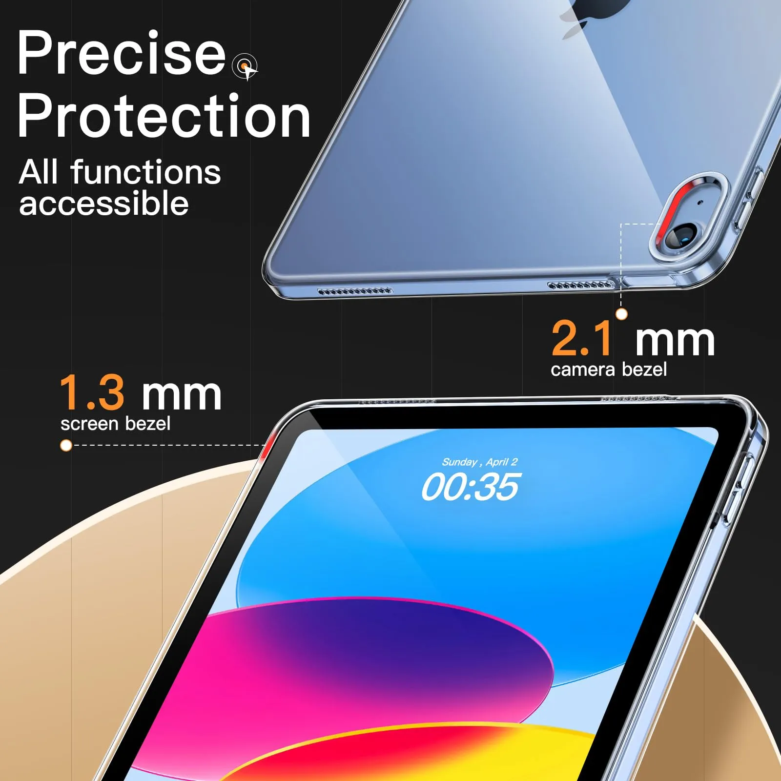 JETech Custodia Trasparente per iPad (A16) 11ª/10ª Gen, Trasparente - immagine 6
