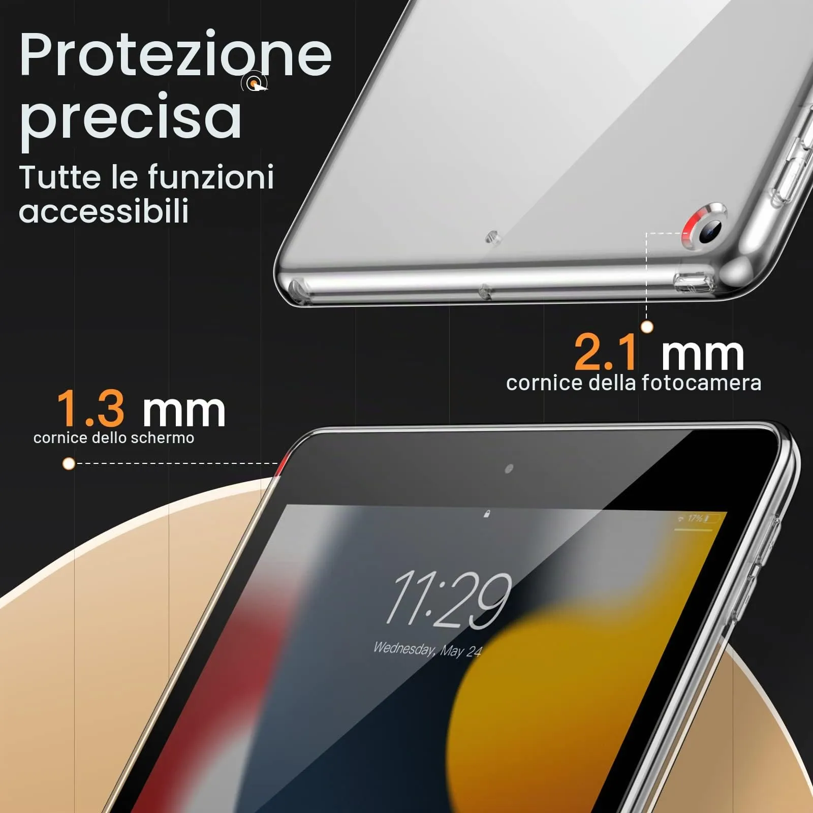 JETech Custodia Trasparente per iPad 9ª/8ª/7ª Gen 10,2", Trasparente - immagine 6