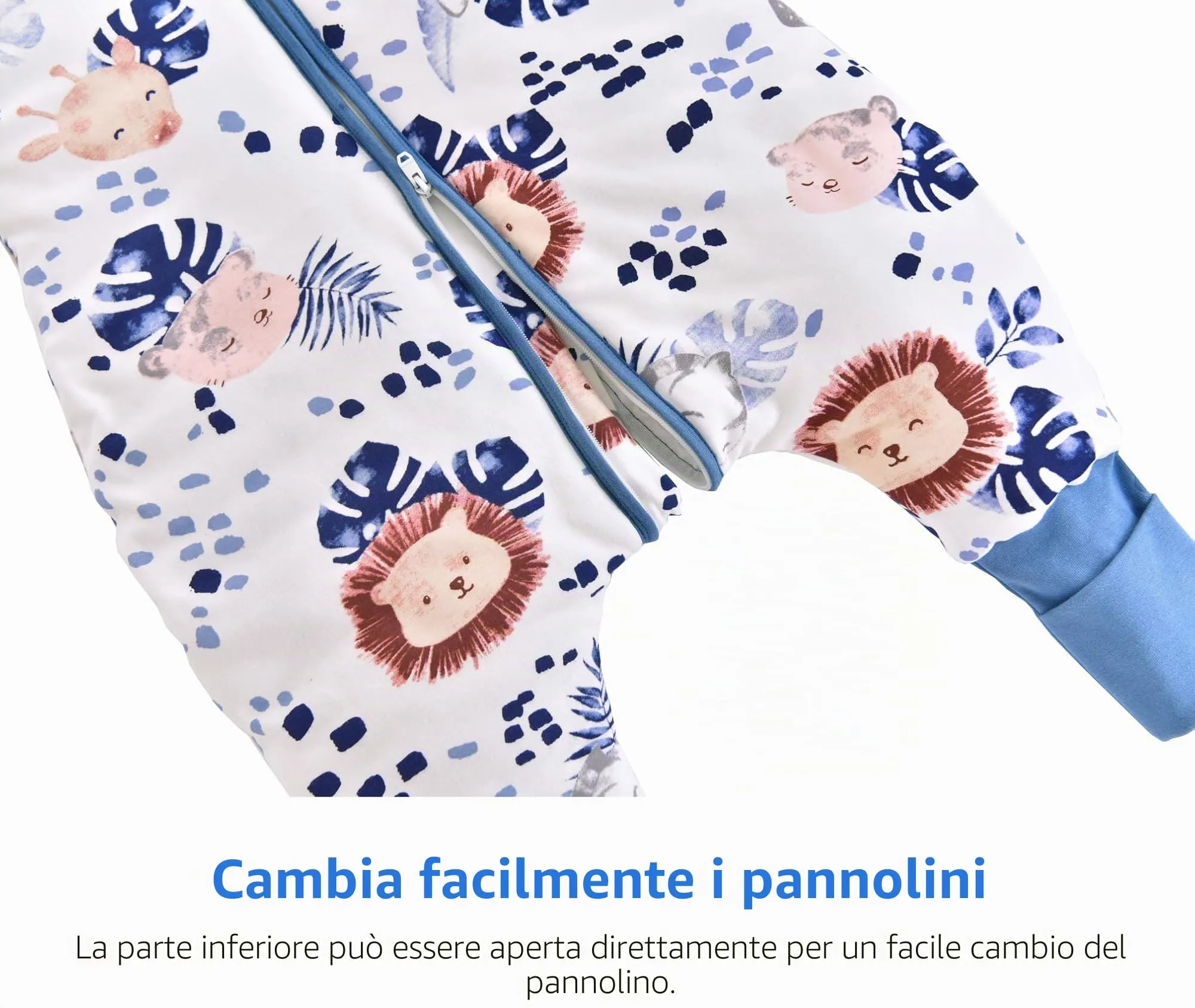 Chilsuessy Sacco a pelo per neonati e bambini, 2.5 TOG, Leone della giungla, 80 cm - immagine 5