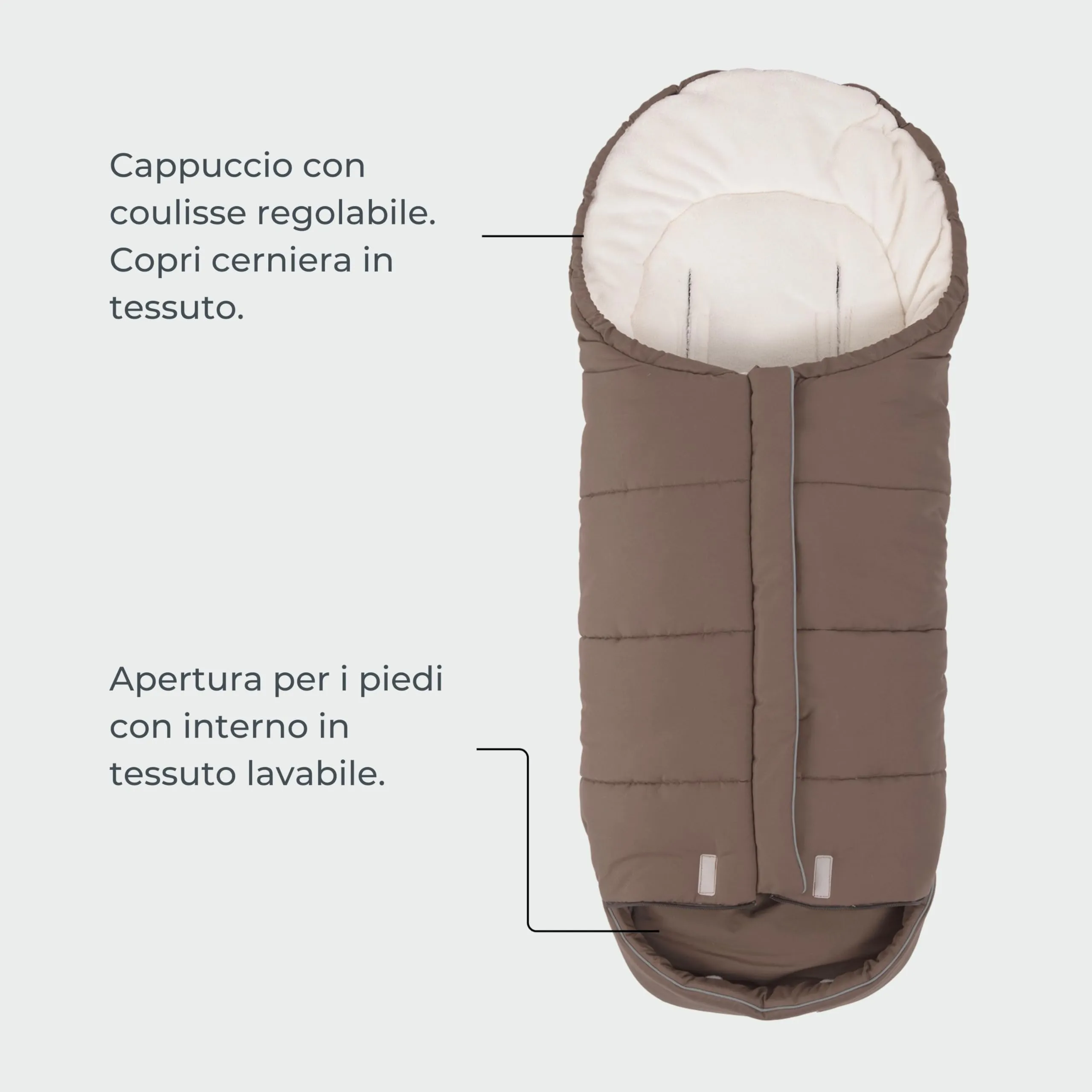 Nuvita 9545 Junior City Sacco Universale per Passeggino, 6-36 Mesi, 100 cm, Grigio - immagine 3