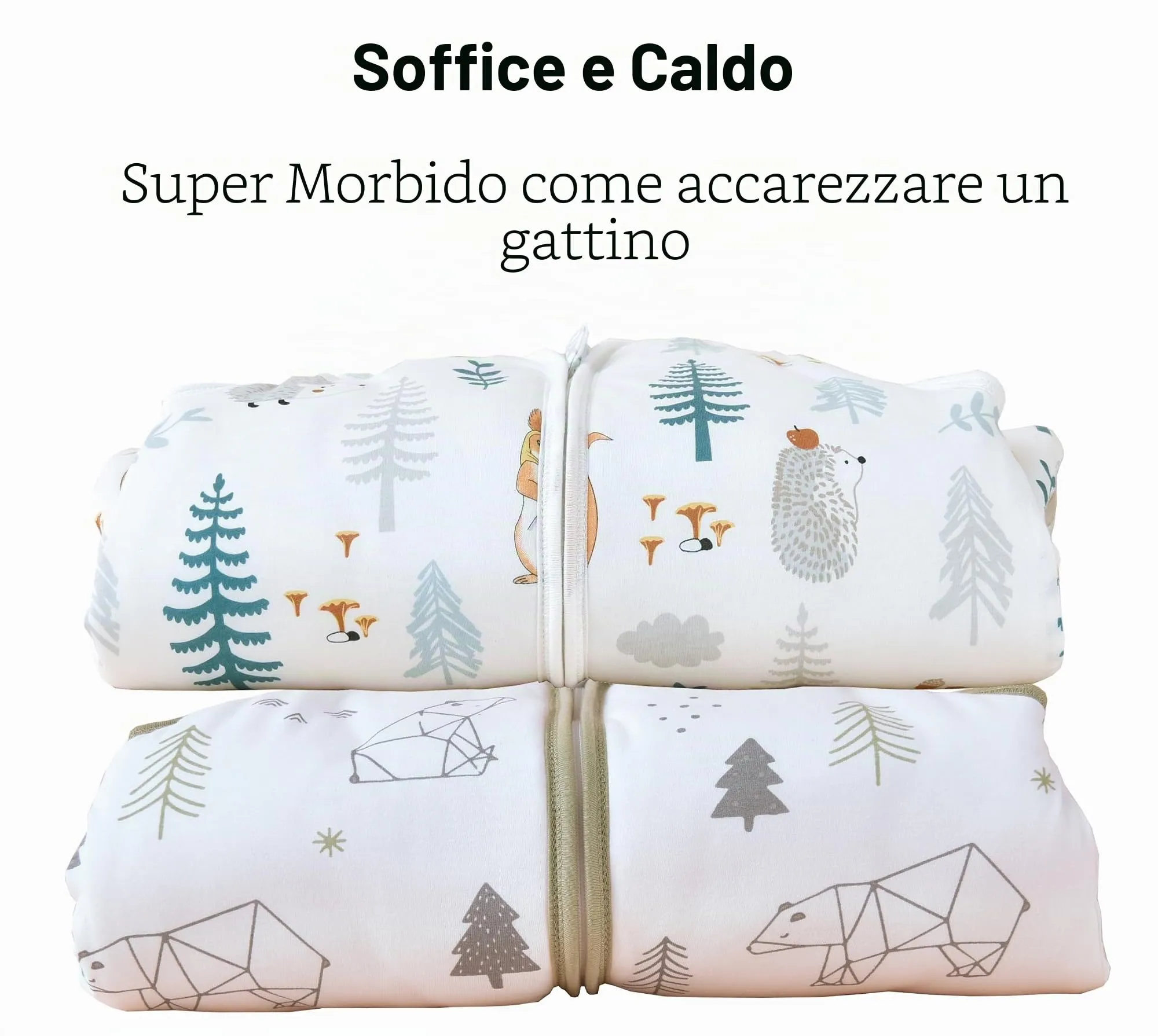 Chilsuessy Sacchi Nanna con Gambe 2,5 Tog Invernali Unisex, Scoiattolo + Orso, 100 cm (Altezza Bambino 105-115 cm), Set da 2 - immagine 3