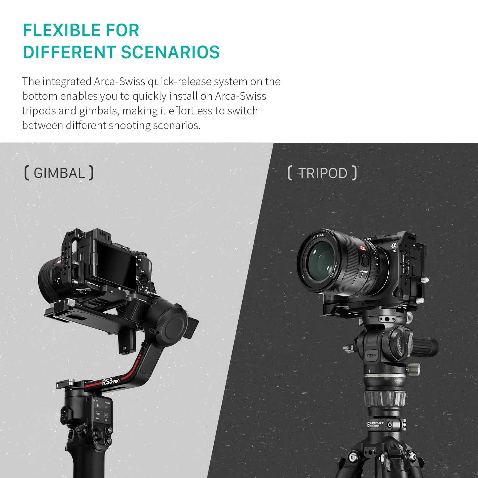 Tilta Gabbia per fotocamera Sony a7C II/a7C R, Grigio Titanio, con maniglia superiore NATO e piastra base LWS da 15 mm - immagine 4