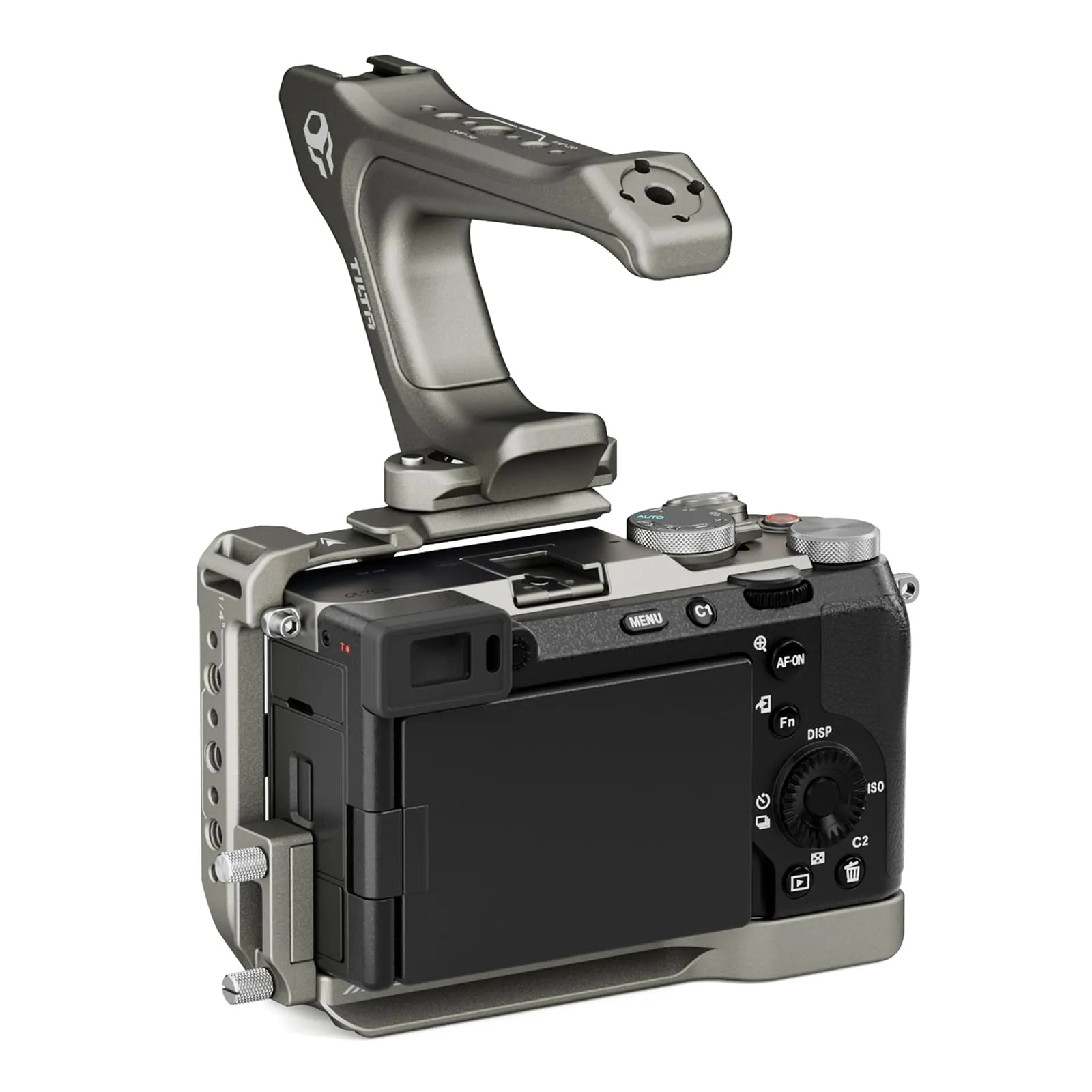 Tilta Mezza gabbia per Sony a7C II / a7C R con maniglia superiore NATO, Grigio Titanio - immagine 8