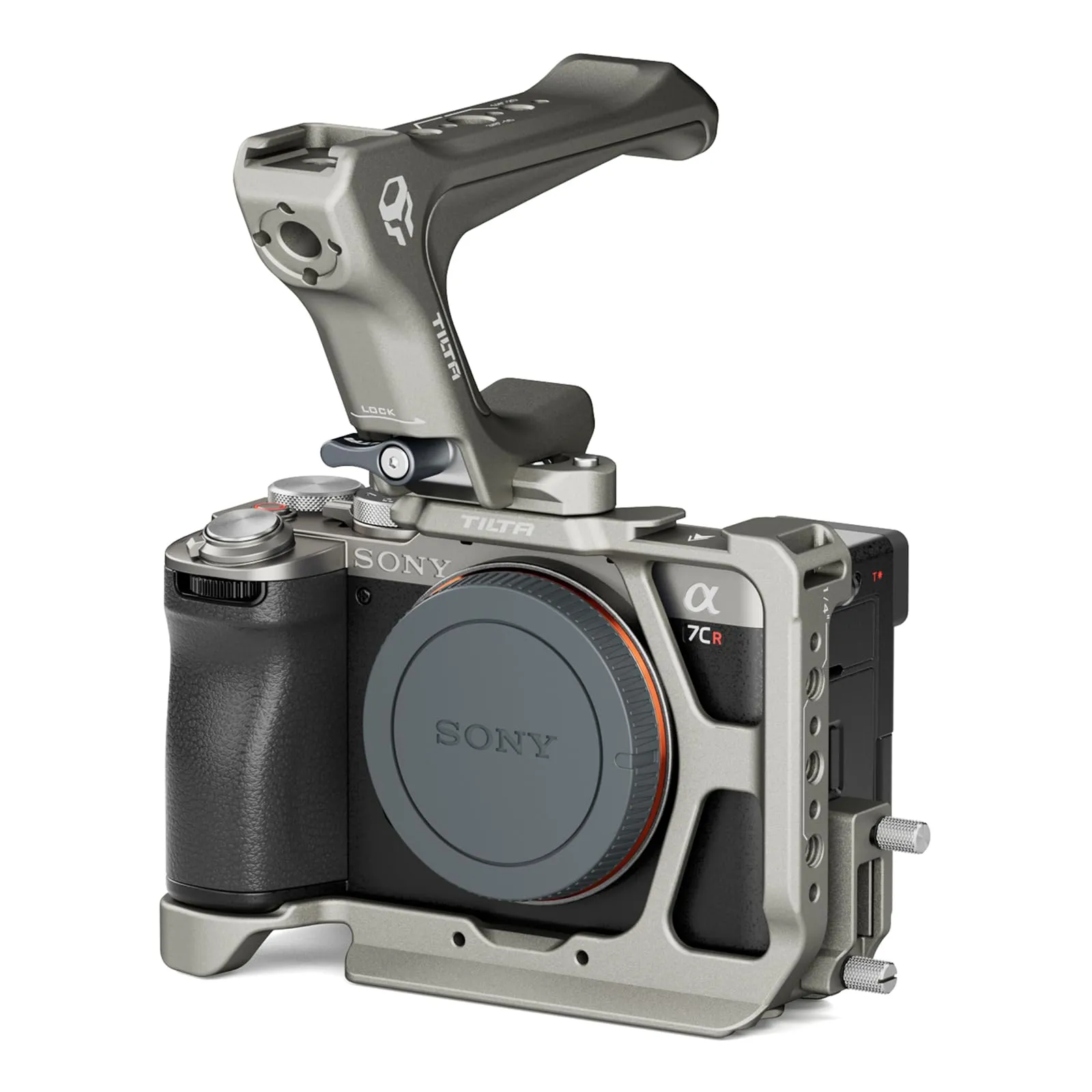 Tilta Mezza gabbia per Sony a7C II / a7C R con maniglia superiore NATO, Grigio Titanio - immagine 9